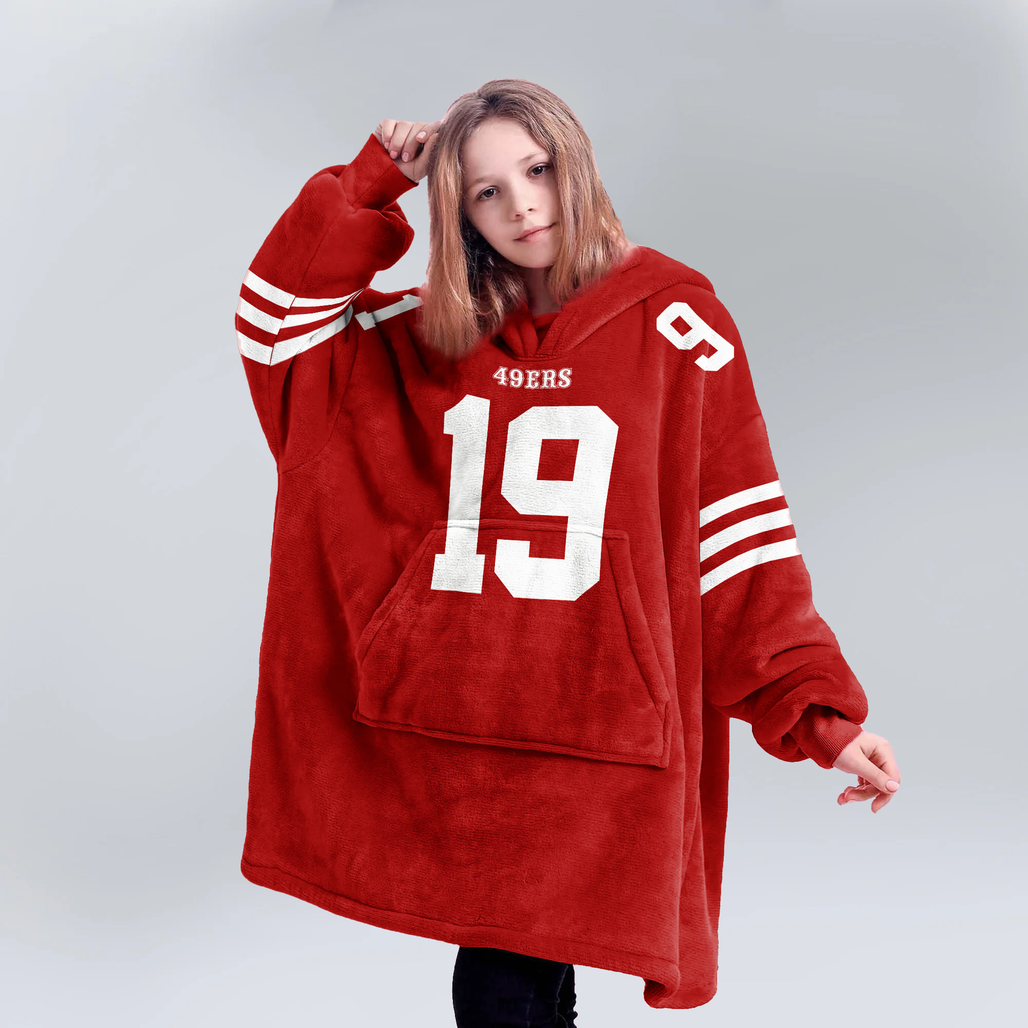 Adult D.S 19 San Francisco 49ers Football Unisex Blanket Hoodie