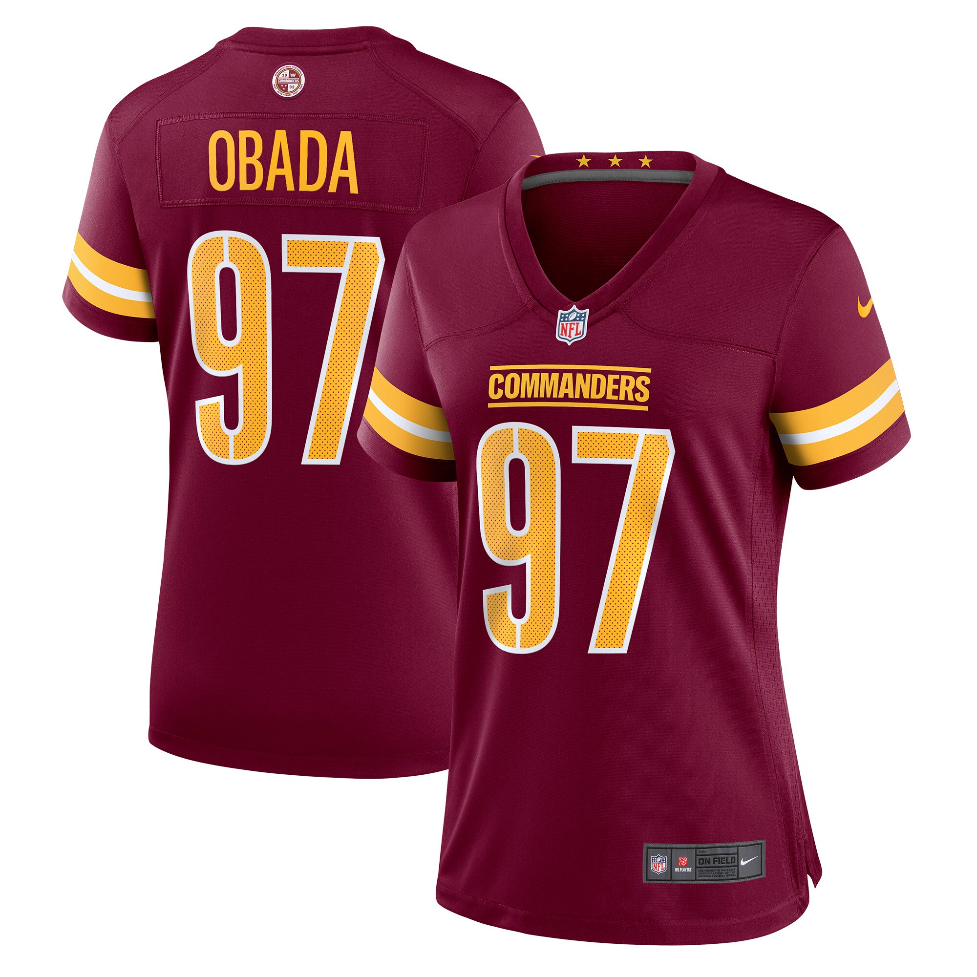 Efe Obada Washington Commanders  Women's Game Jersey - Burgundy