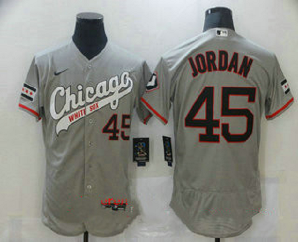 Men's Chicago White Sox #45 Michael  Retired Grey Retro 2016 Flexbase  Jersey