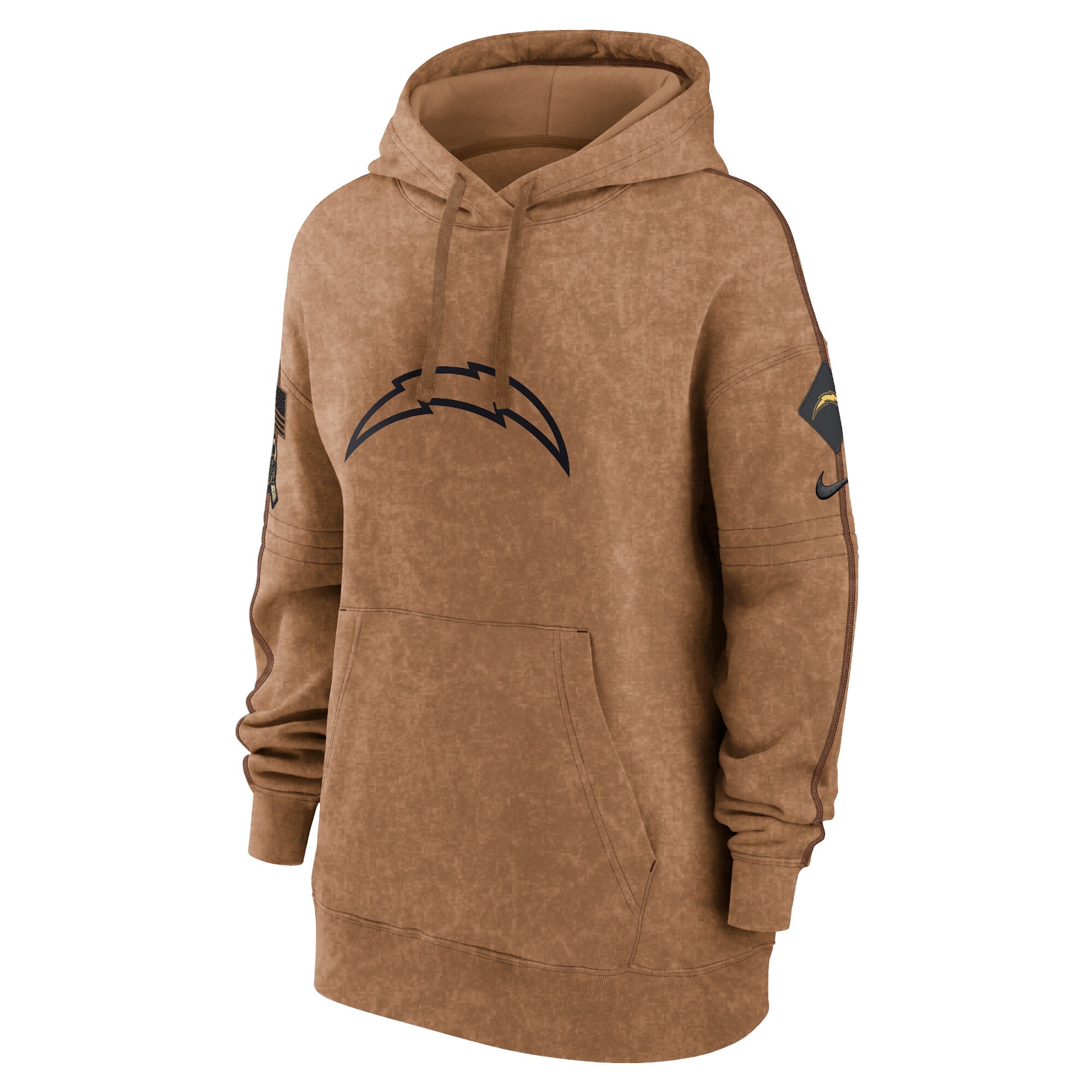 Los Angeles Chargers  Women's 2023 Salute to Service Pullover Hoodie - Brown