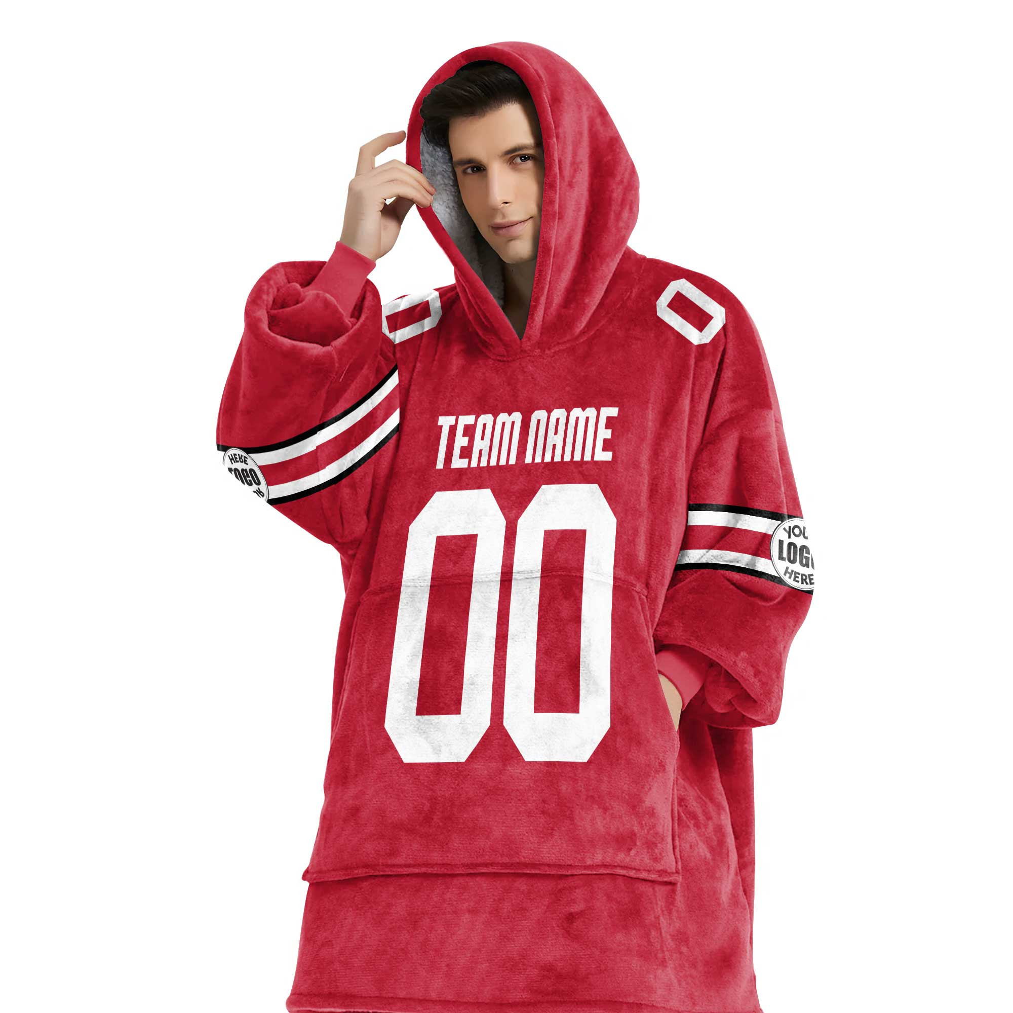 Adult Custom Blanket Hoodie Ohio State Inspired Color