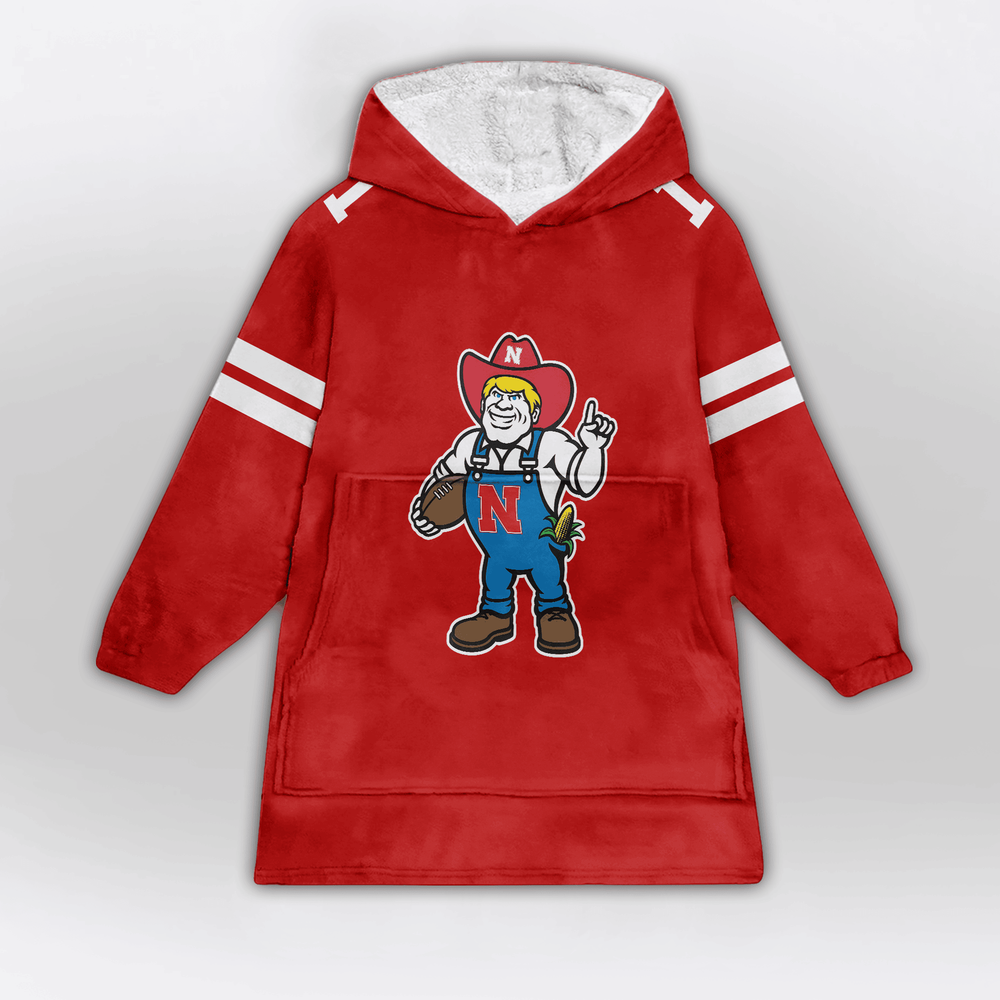 Adult 1 Nebraska Football Unisex Blanket Hoodie