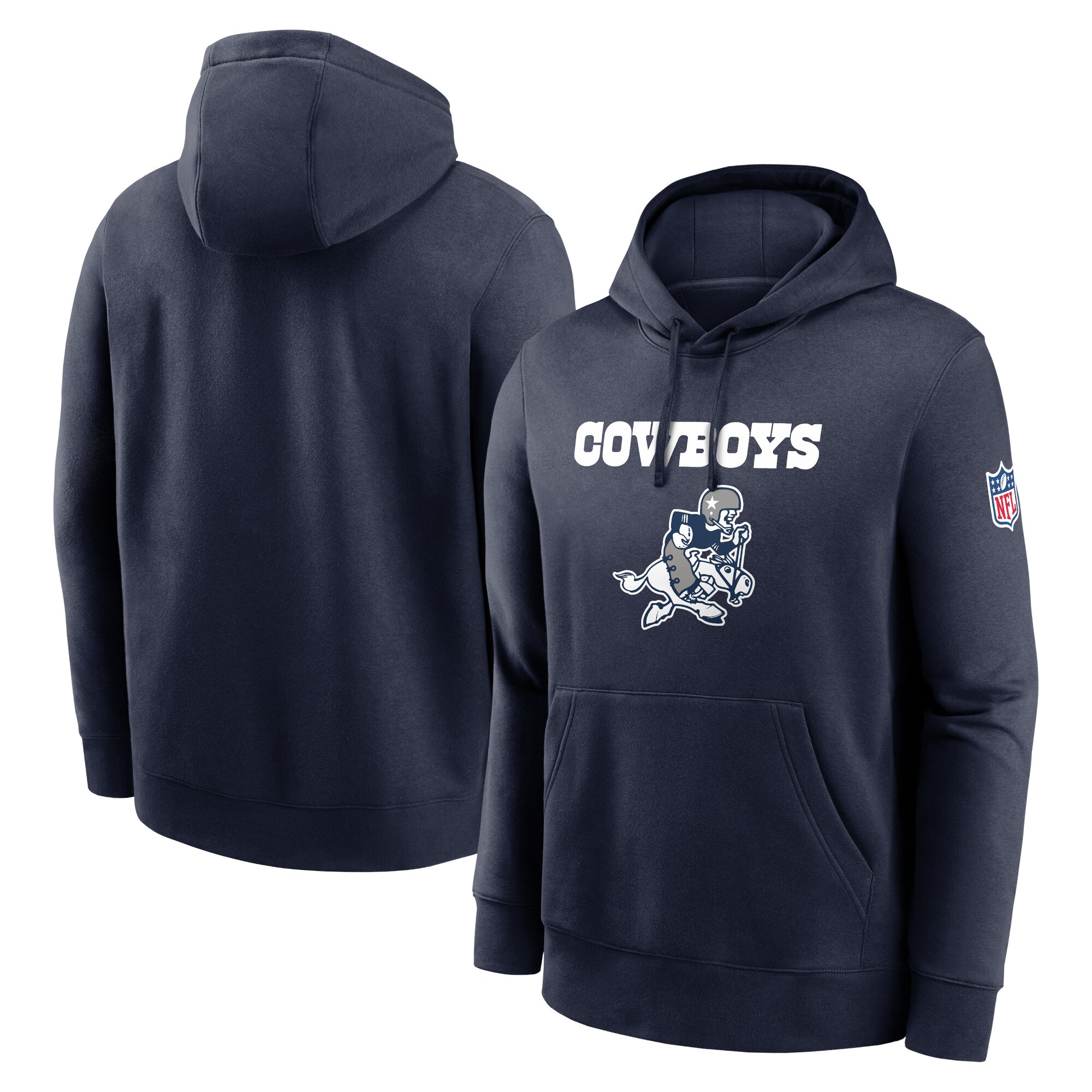 Dallas Cowboys  2023 Sideline Club Alternate Tri-Blend Pullover Hoodie - Navy