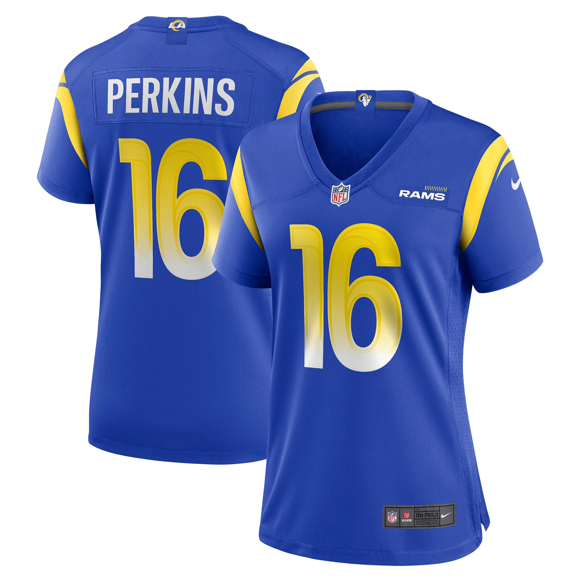 Bryce Perkins Los Angeles Rams  Women's Game Player Jersey - Royal