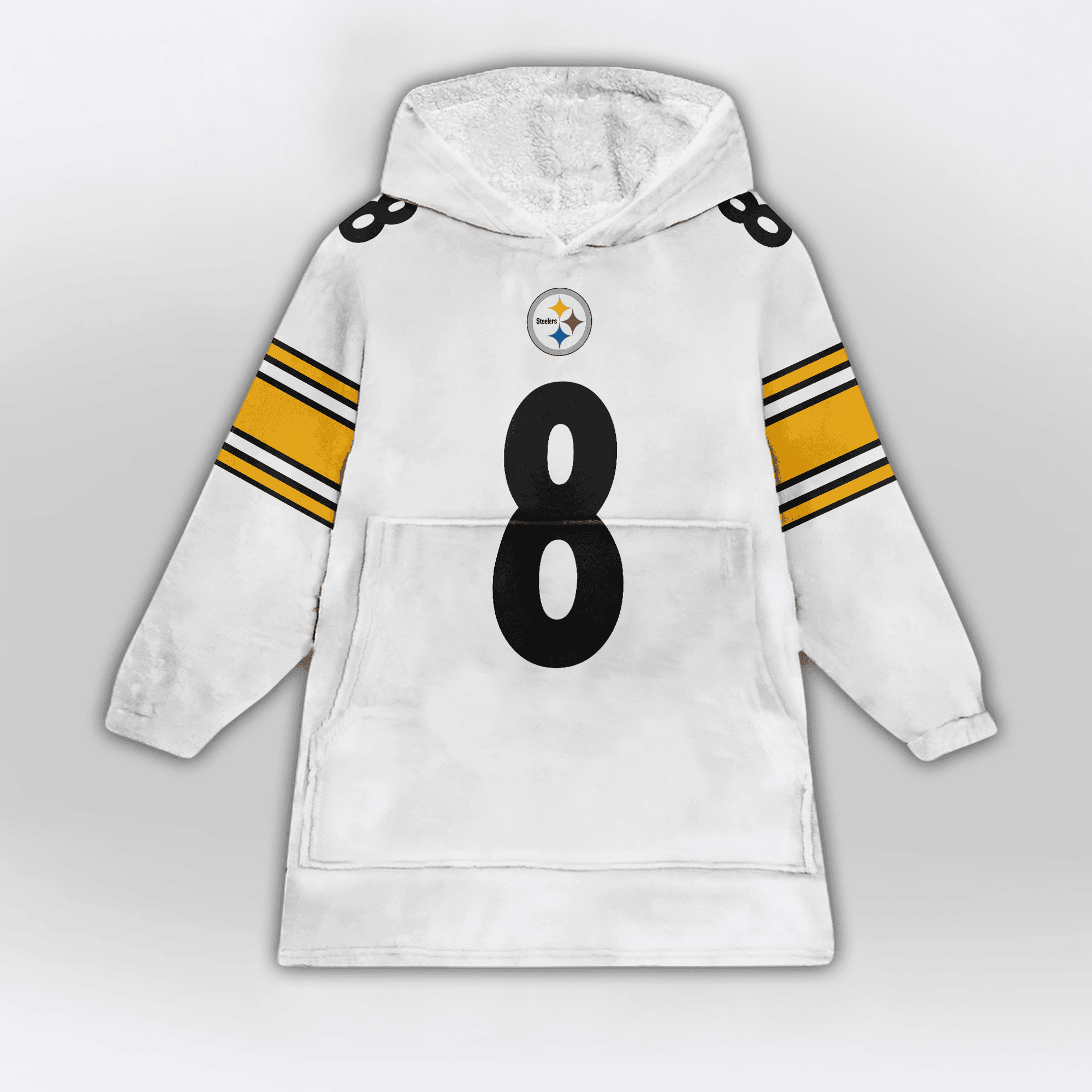 Kid 8 Pittsburgh Football Unisex Blanket Hoodie