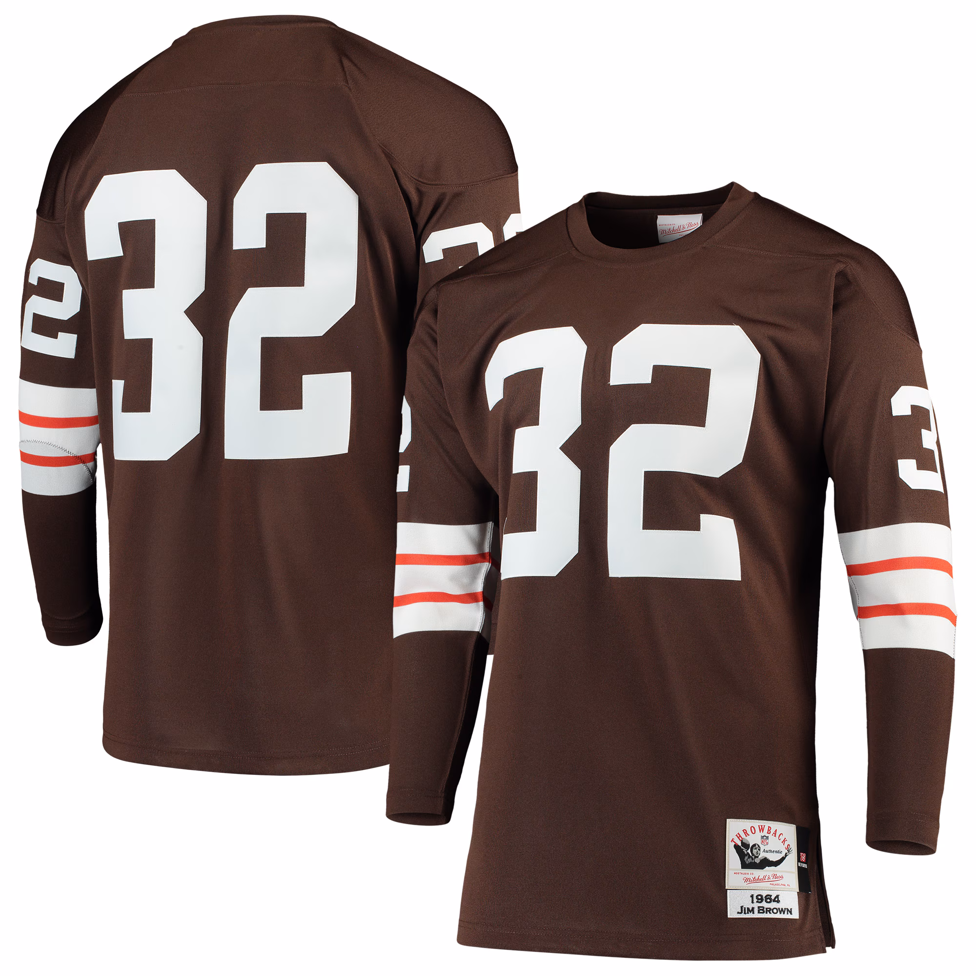 Jim Brown Cleveland Browns 1964 Authentic Throwback Retired Player Jersey - Brown