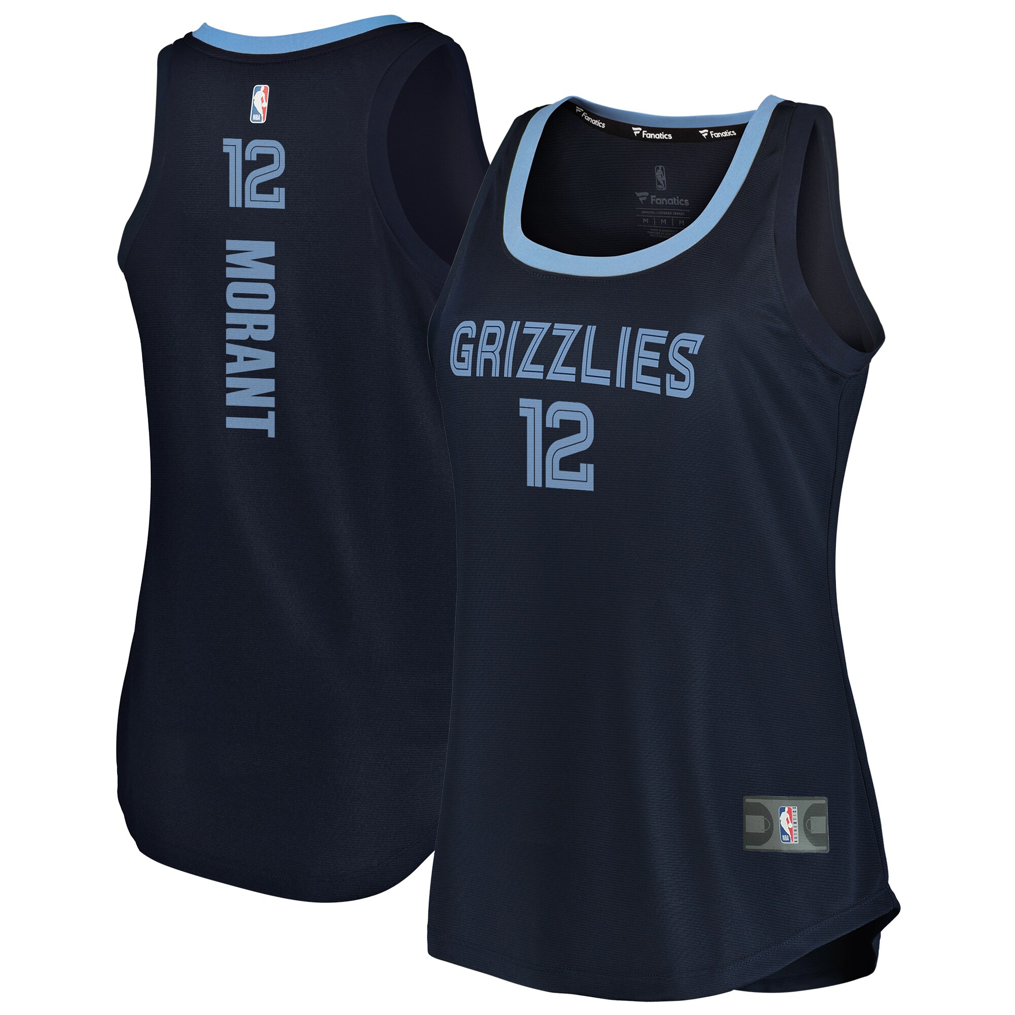 Ja Morant Memphis Grizzlies  Women's 2019/20 Fast Break Team Tank Jersey - Icon Edition - Navy