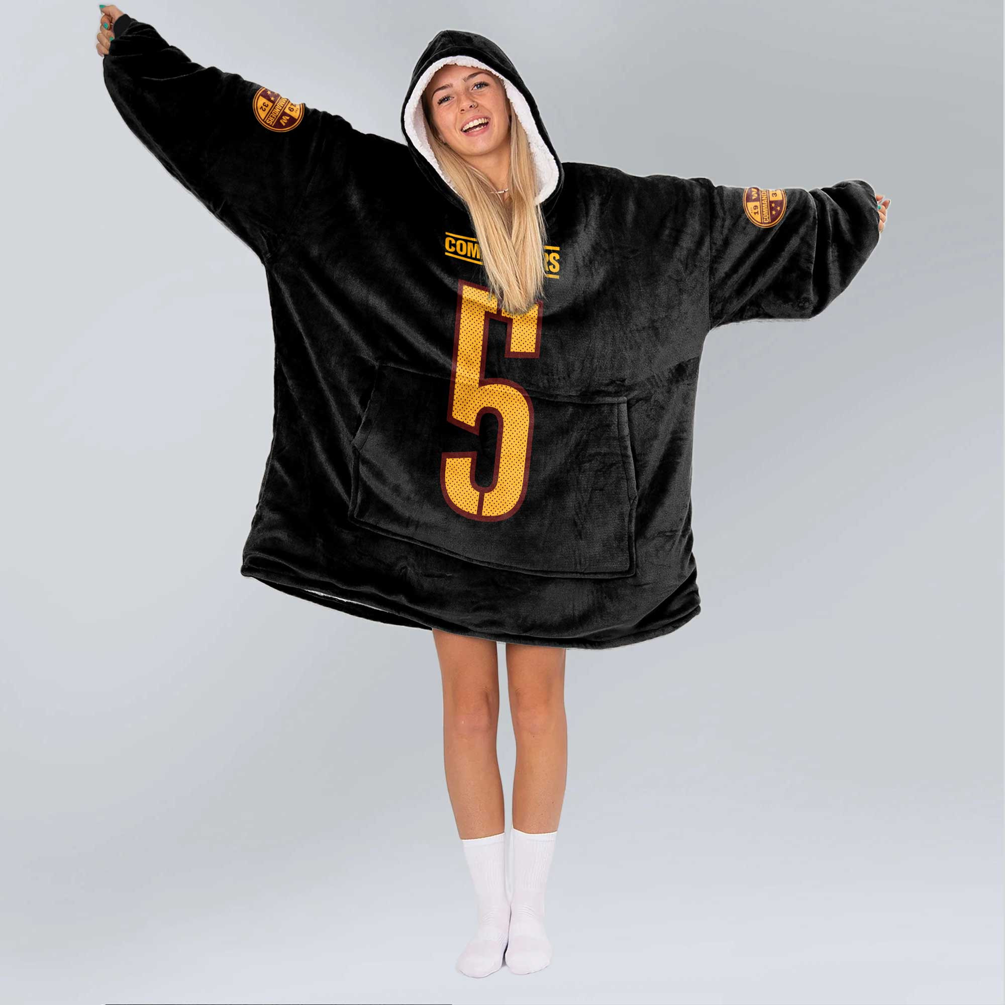 Adult J.D 5 Washington Football Unisex Blanket Hoodie