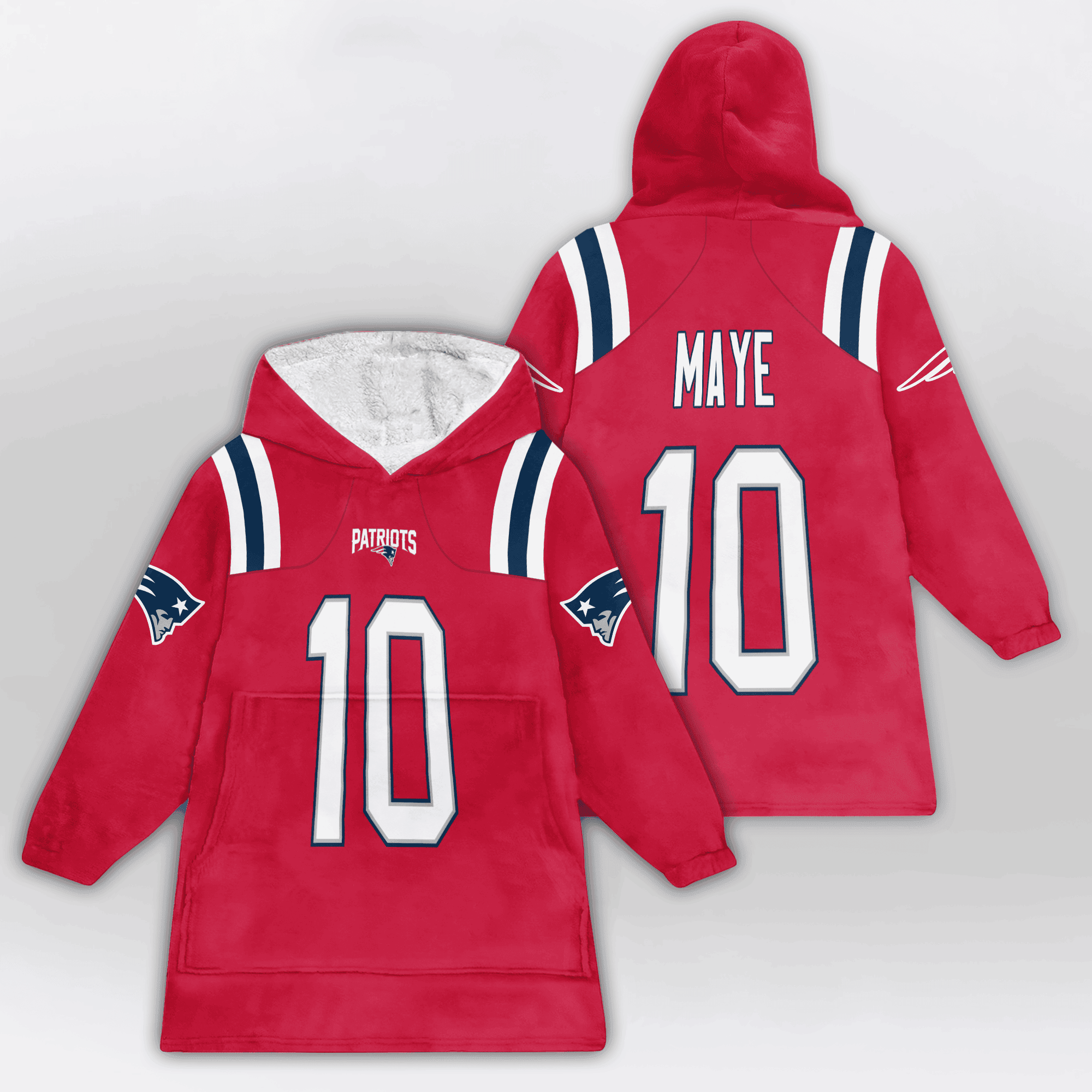Kid 10 New England Football Unisex Blanket Hoodie