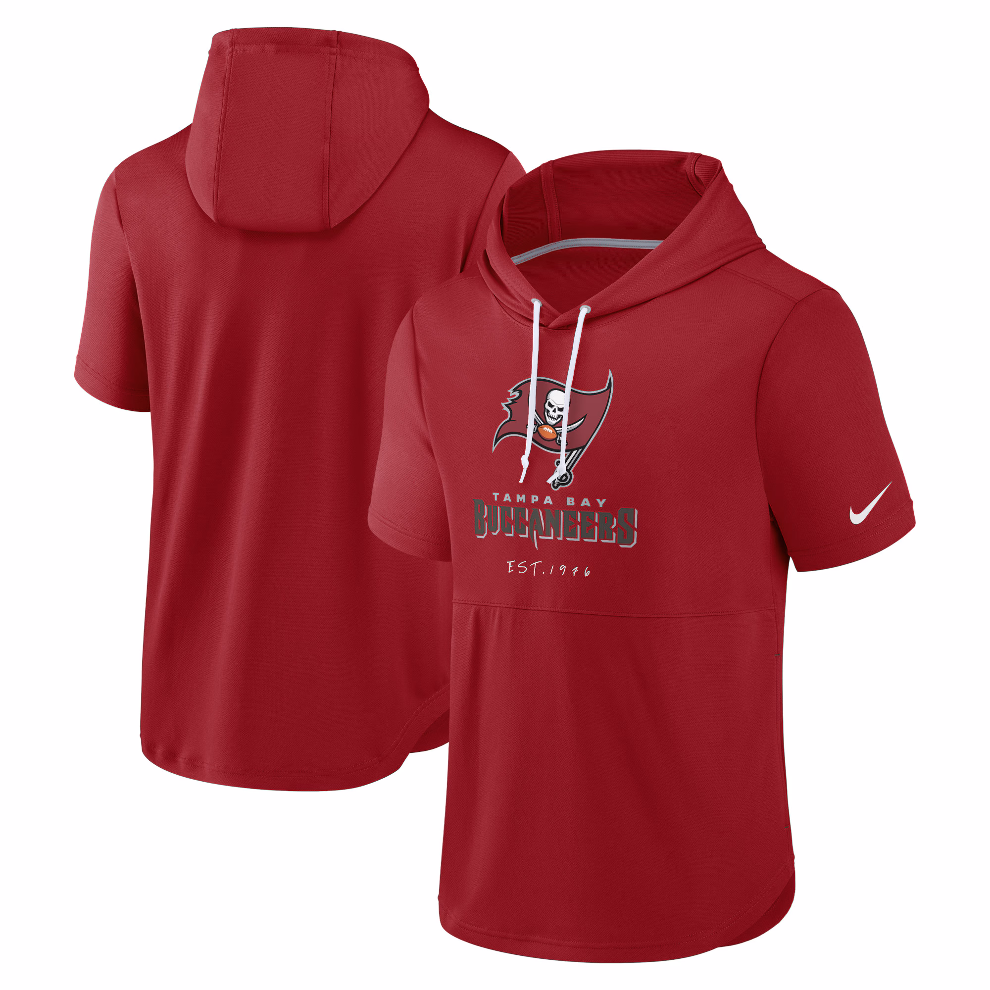 Tampa Bay Buccaneers Short Sleeve Pullover Hoodie - Red