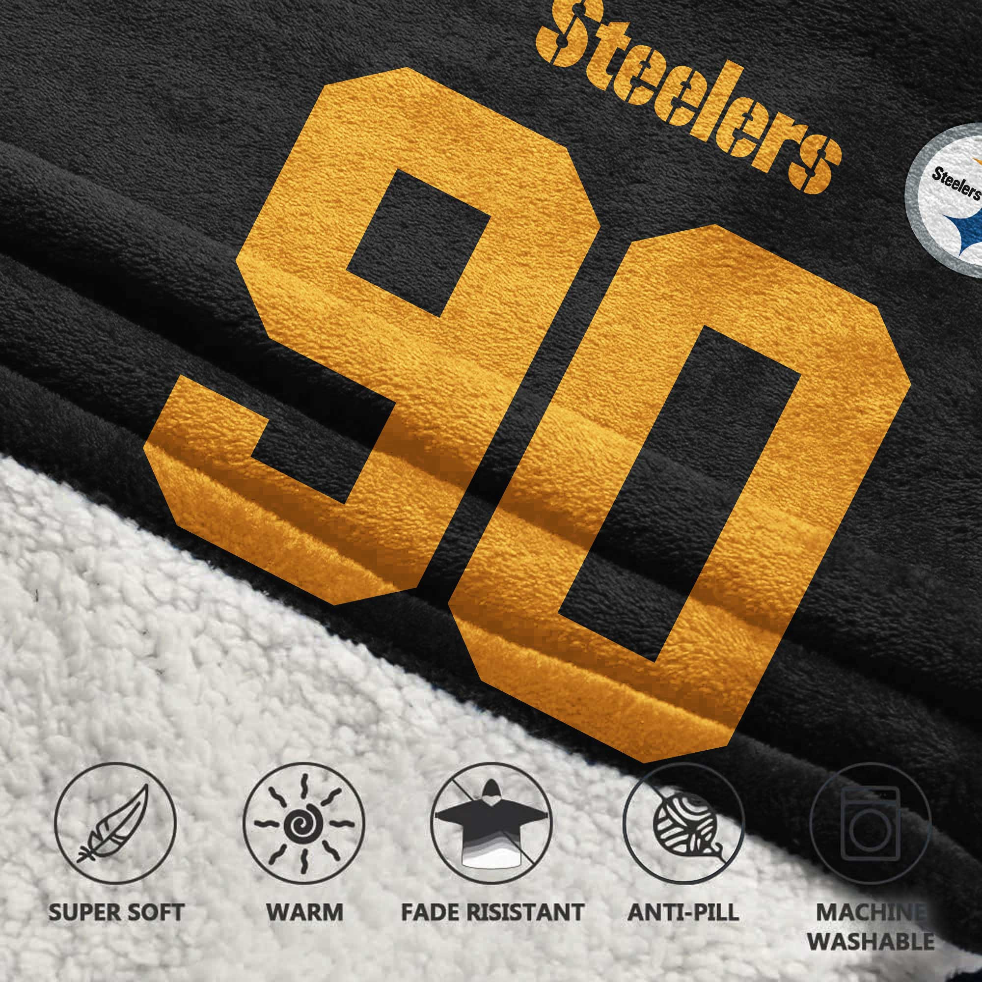 Adult 90 Pittsburgh Football Unisex Blanket Hoodie