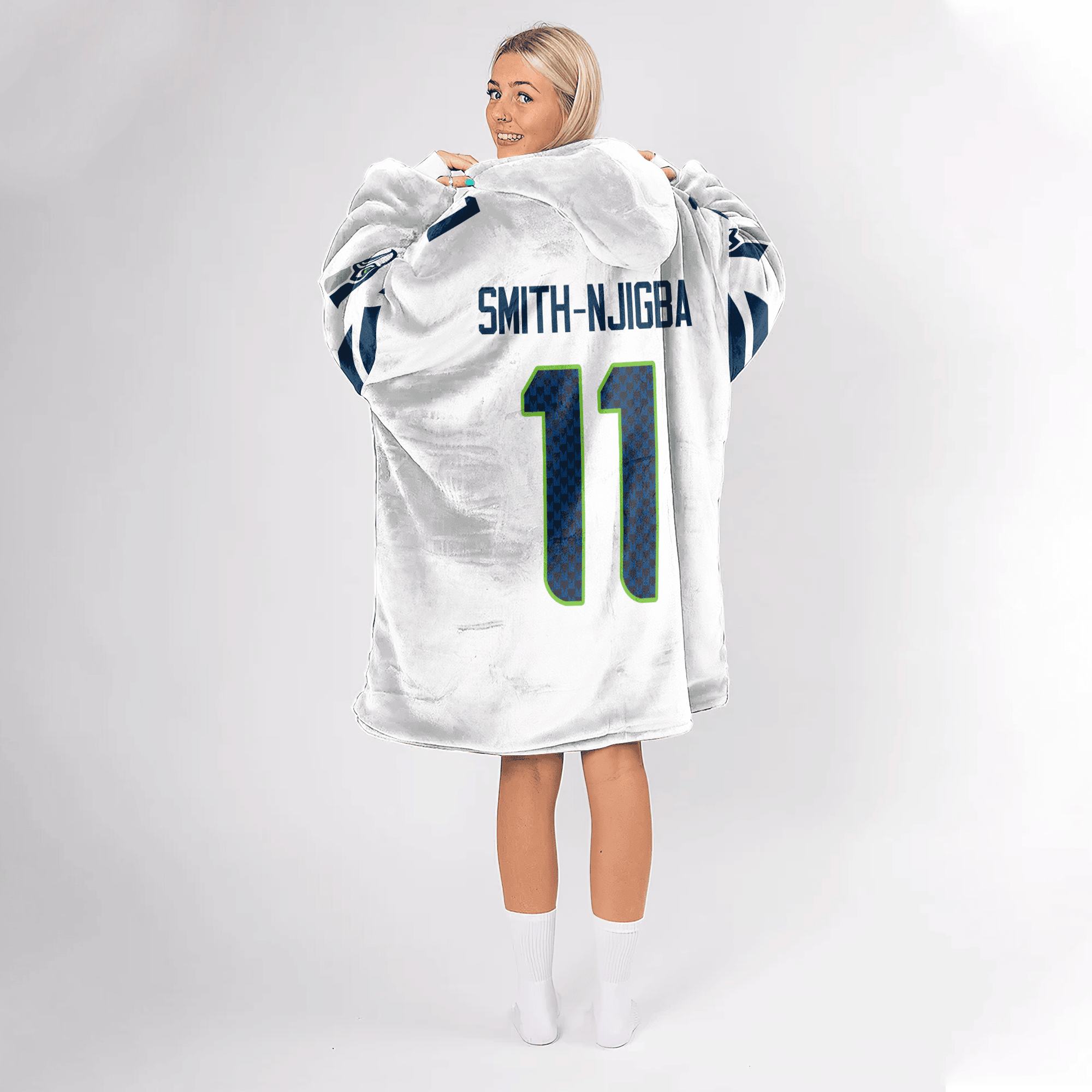 Adult 11 Seattle Football Unisex Blanket Hoodie