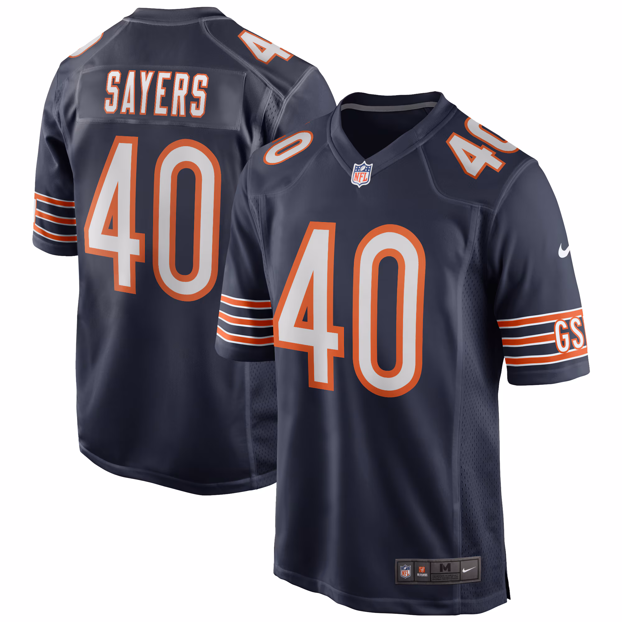 Gale Sayers Chicago Bears Game Retired Player Jersey - Navy