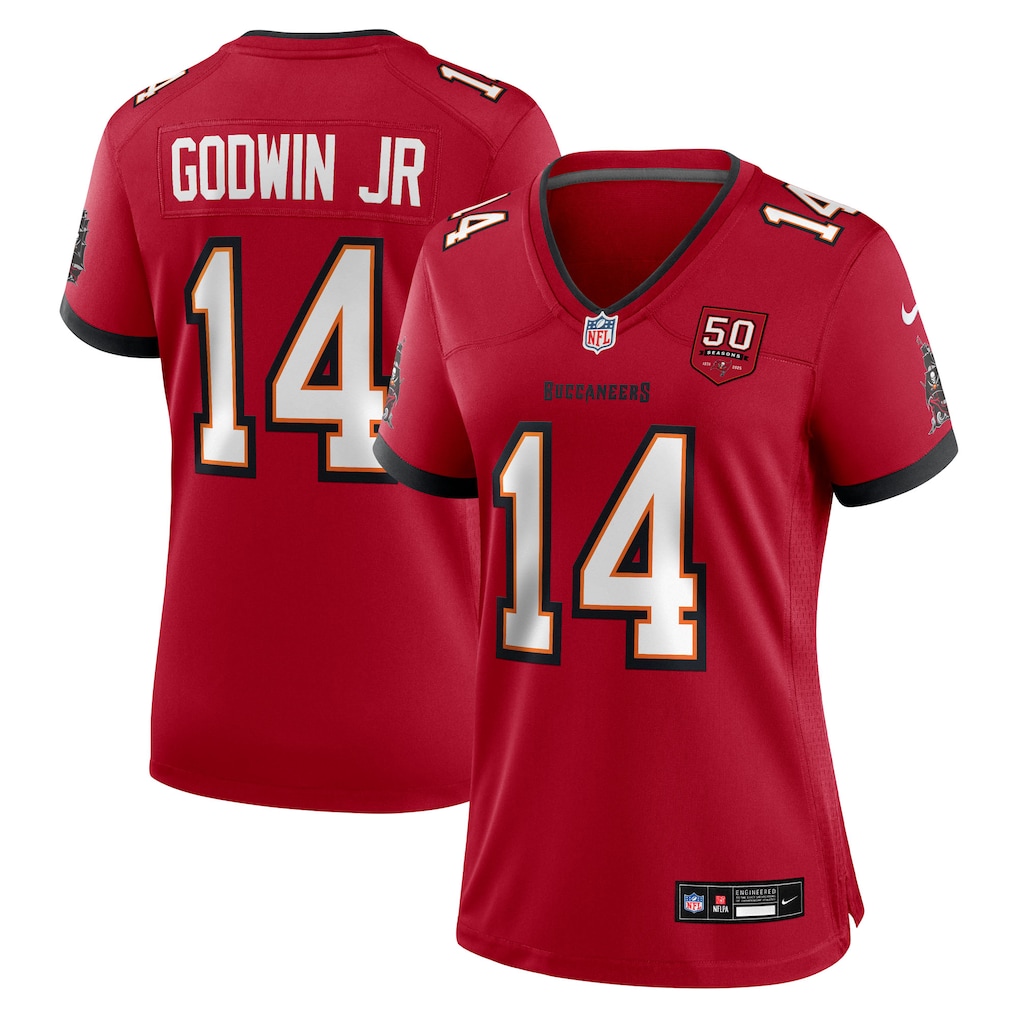 Chris Godwin Jr. #14 Tampa Bay Buccaneers Women's 50th Season Team Game Jersey - Red