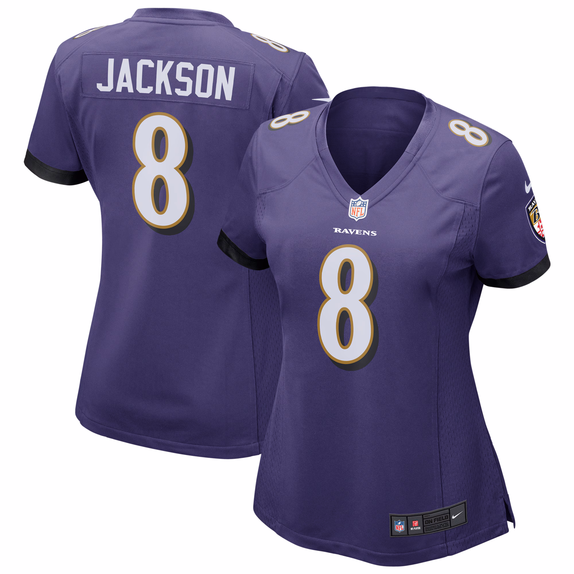 Lamar Jackson Baltimore Ravens Women's Game Jersey - Purple