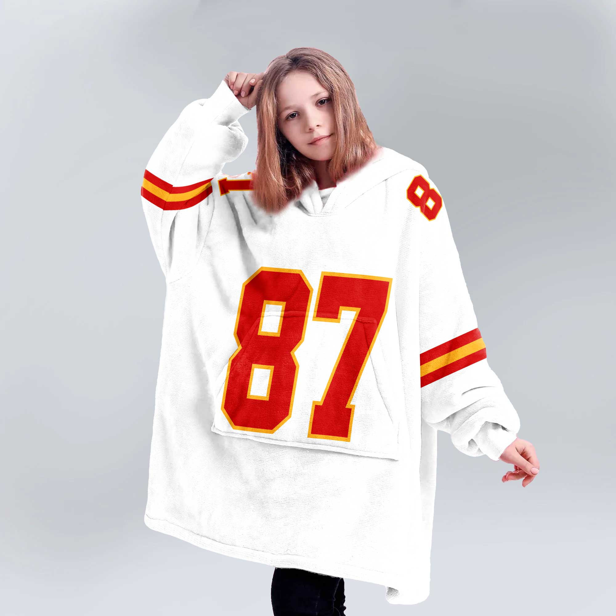 Adult T.K 87 Kansas City Football Unisex Blanket Hoodie