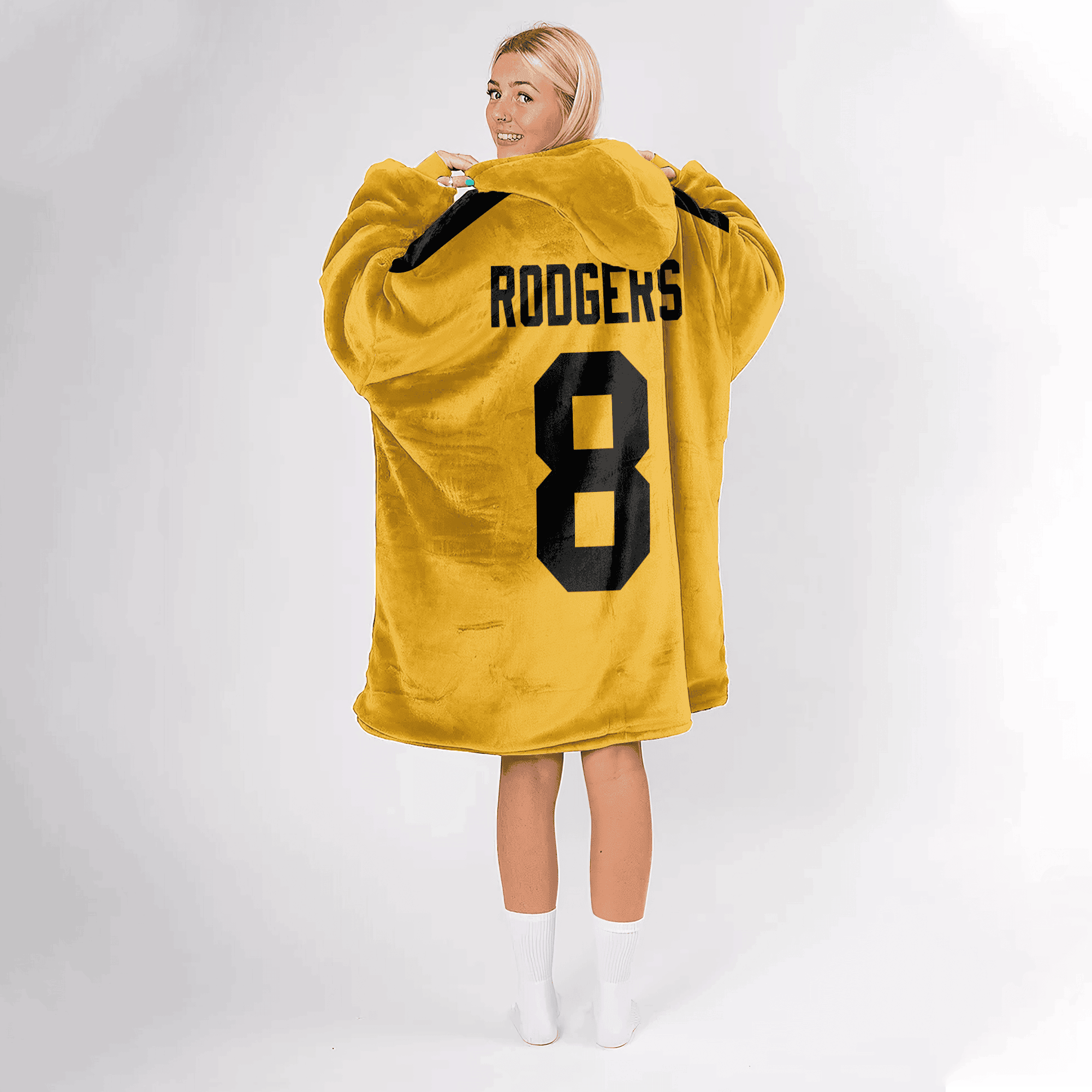 Adult 8 Pittsburgh Football Unisex Blanket Hoodie