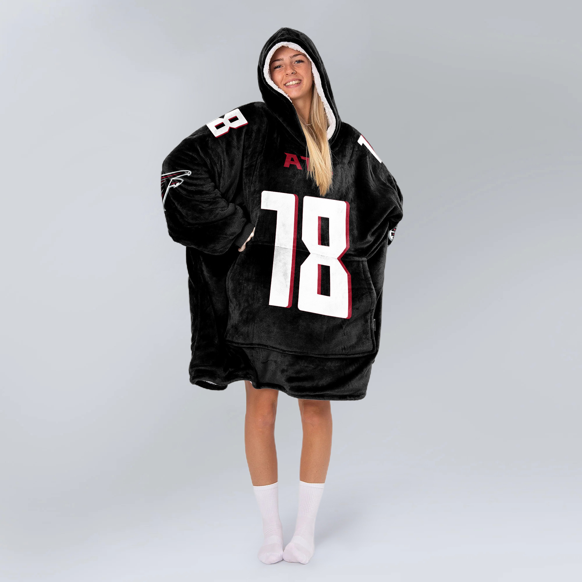 Adult K.C 18 Atlanta Football Unisex Blanket Hoodie