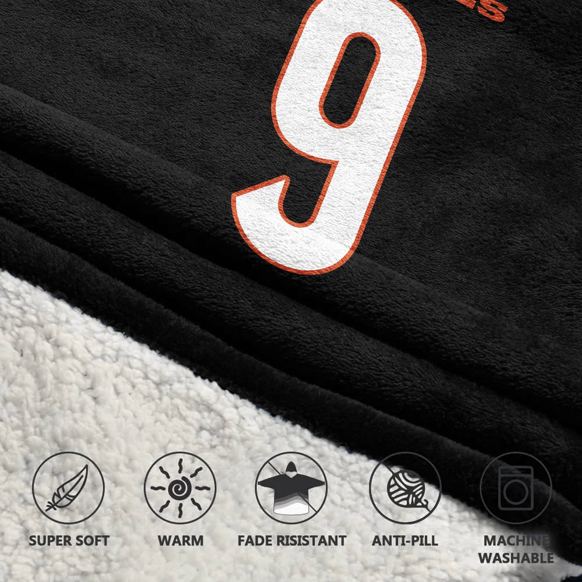 Adult J.B 9 Cincinnati Football Unisex Blanket Hoodie
