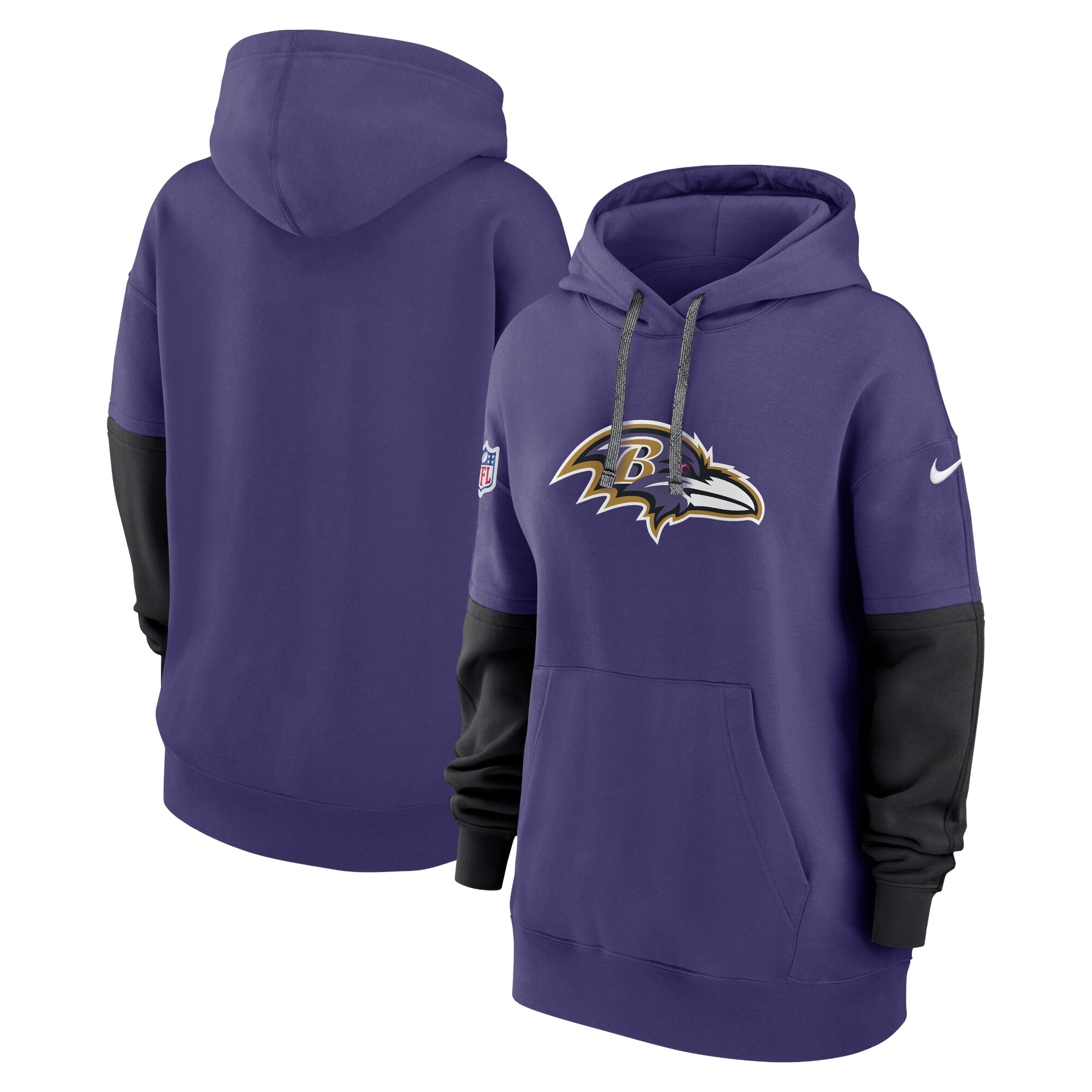 Baltimore Ravens Women's 2024 Sideline Essential Fleece Pullover Hoodie - Purple