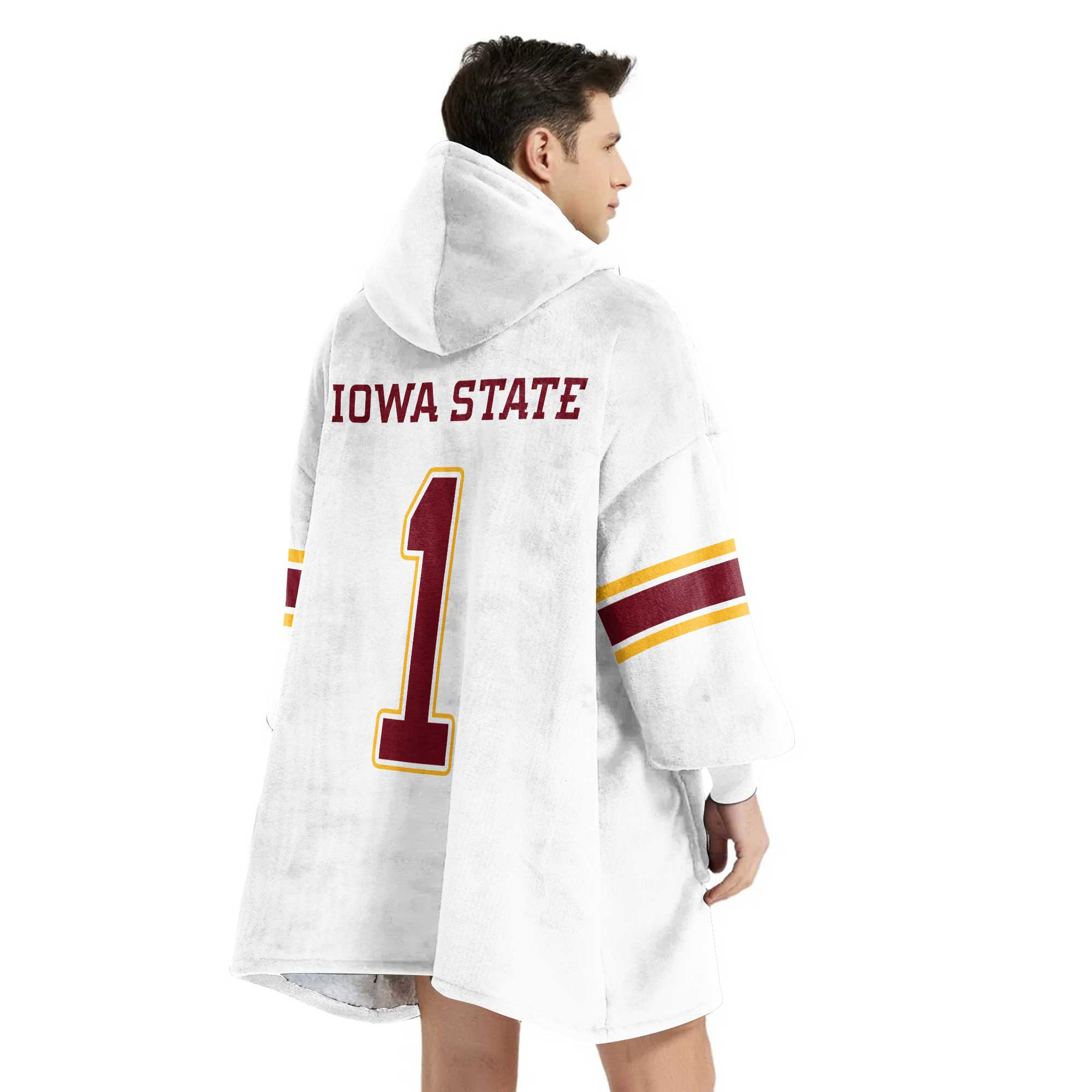 Adult #1 Iowa State Football Unisex Blanket Hoodie
