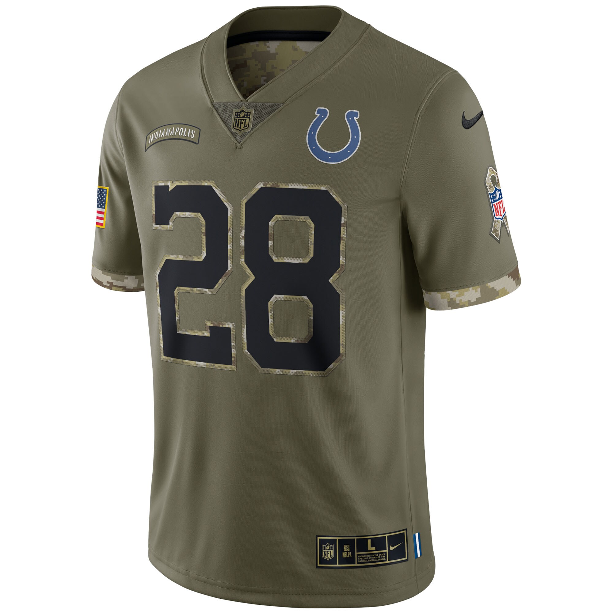 Jonathan Taylor Indianapolis Colts  2022 Salute To Service Limited Jersey - Olive