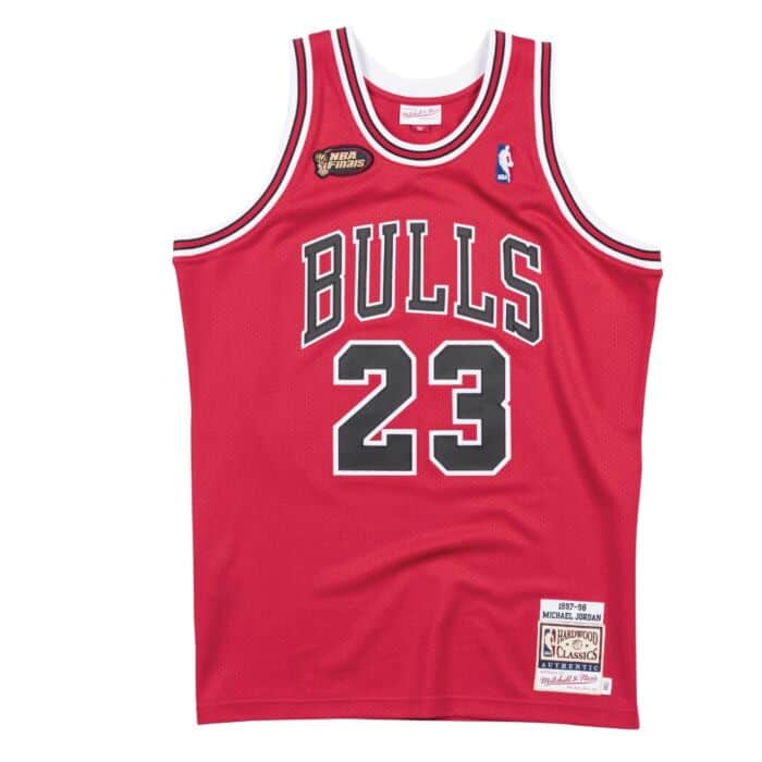 Authentic Michael  Chicago Bulls Road Finals 1997-98 Jersey