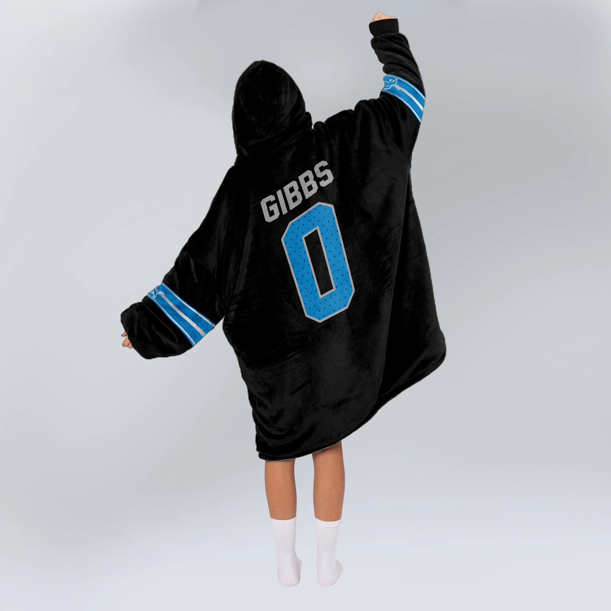 Adult 0 Detroit Football Unisex Blanket Hoodie