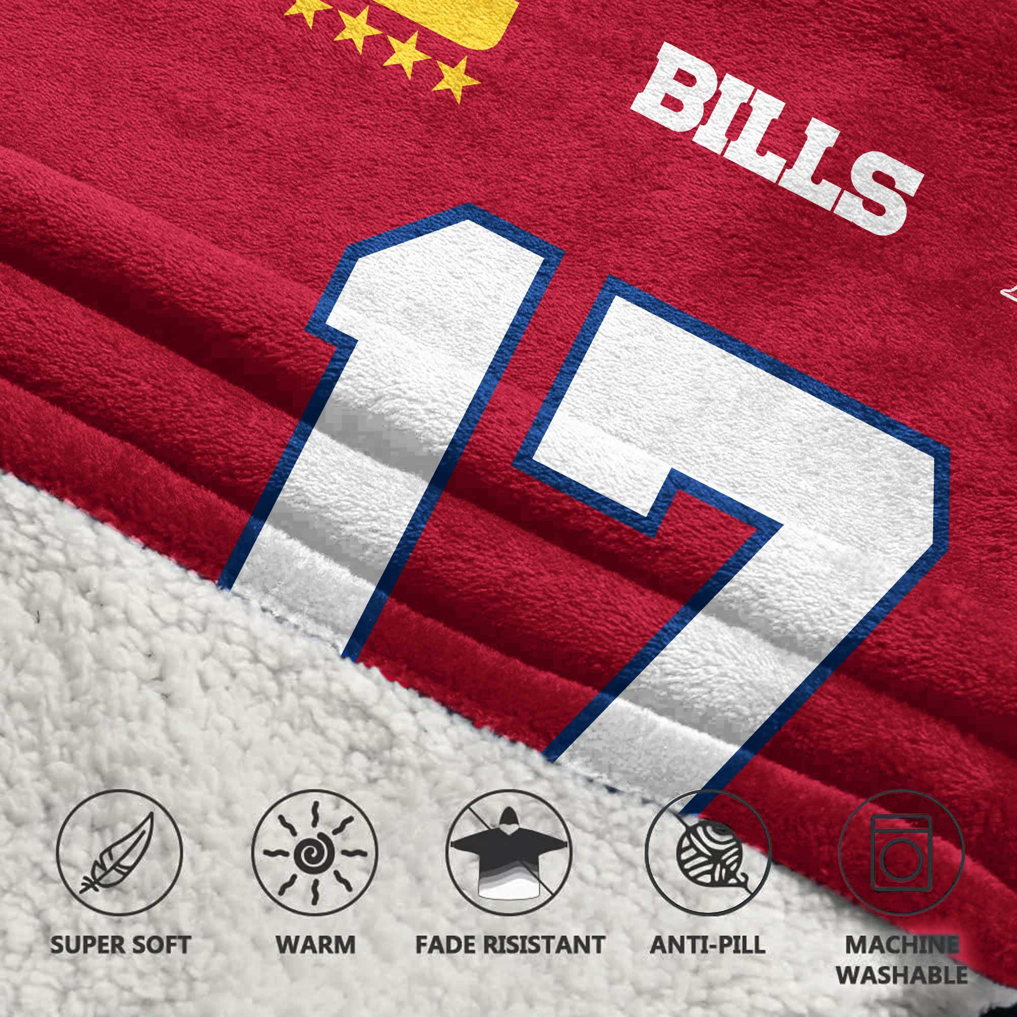 Adult Mafia J.A 17 Buffalo Football Unisex Blanket Hoodie