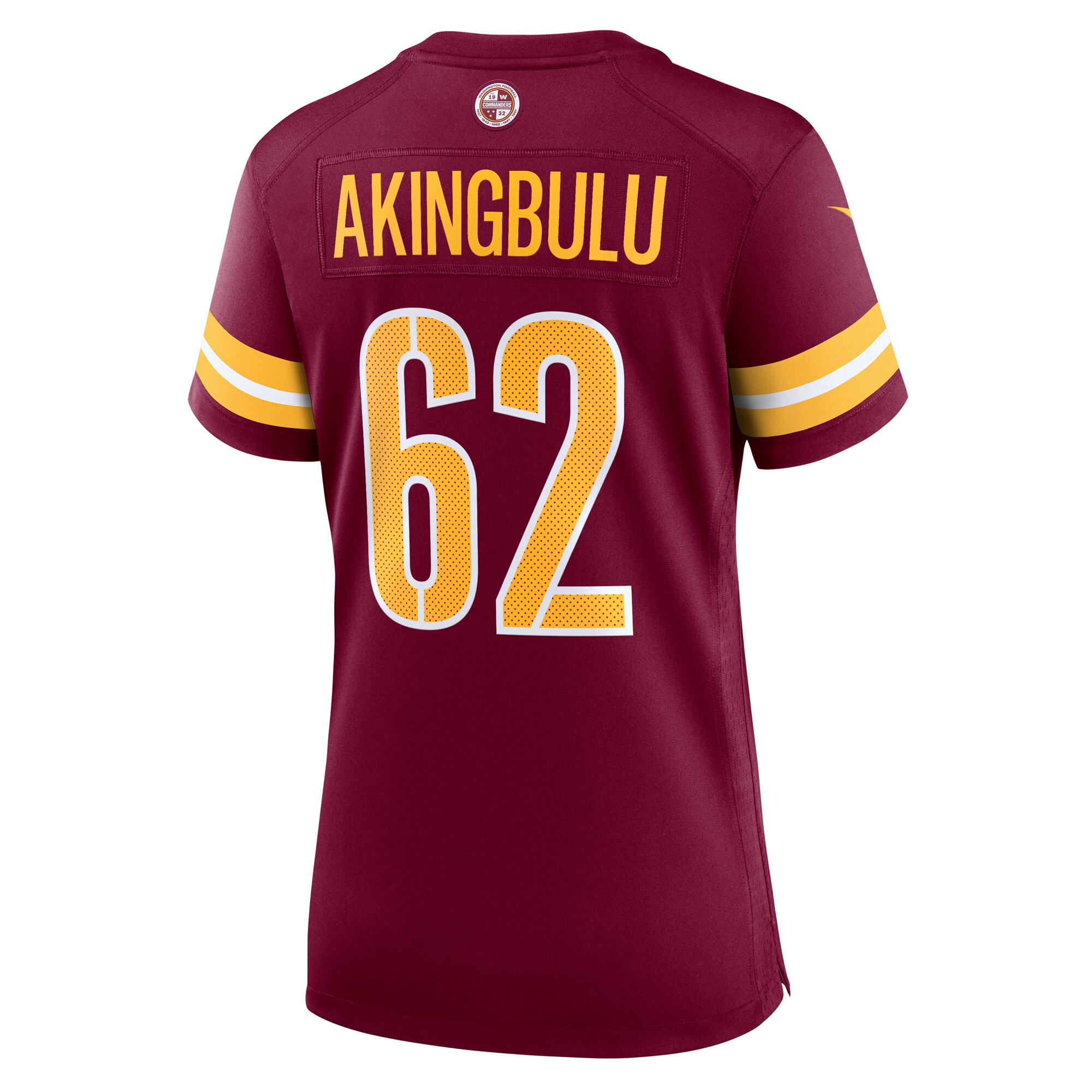 Alex Akingbulu Washington Commanders  Women's Game Player Jersey - Burgundy