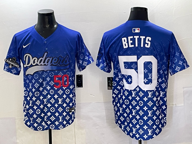 Men's #50 Mookie Betts Los Angeles Dodgers 2025 Custom Cool Jersey
