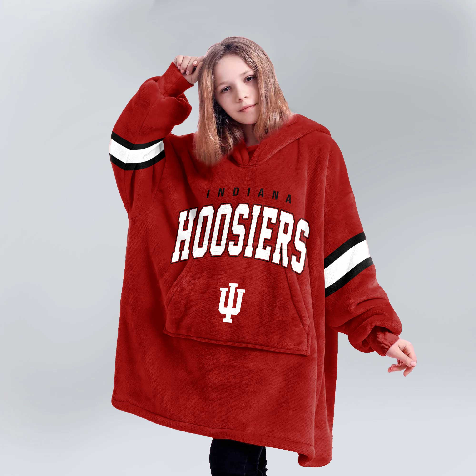 Adult Indiana Football Unisex Blanket Hoodie