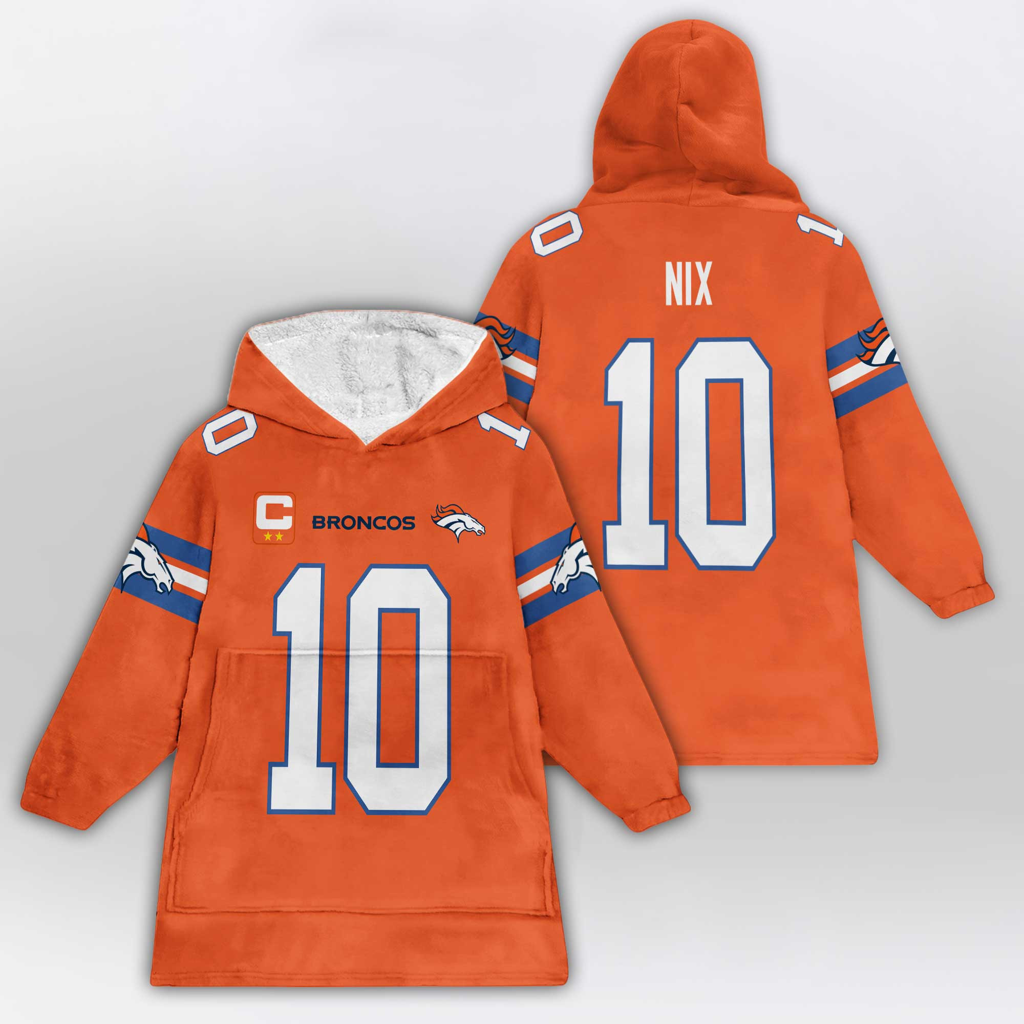 Adult B.N 10 Captain Denver Football Unisex Blanket Hoodie