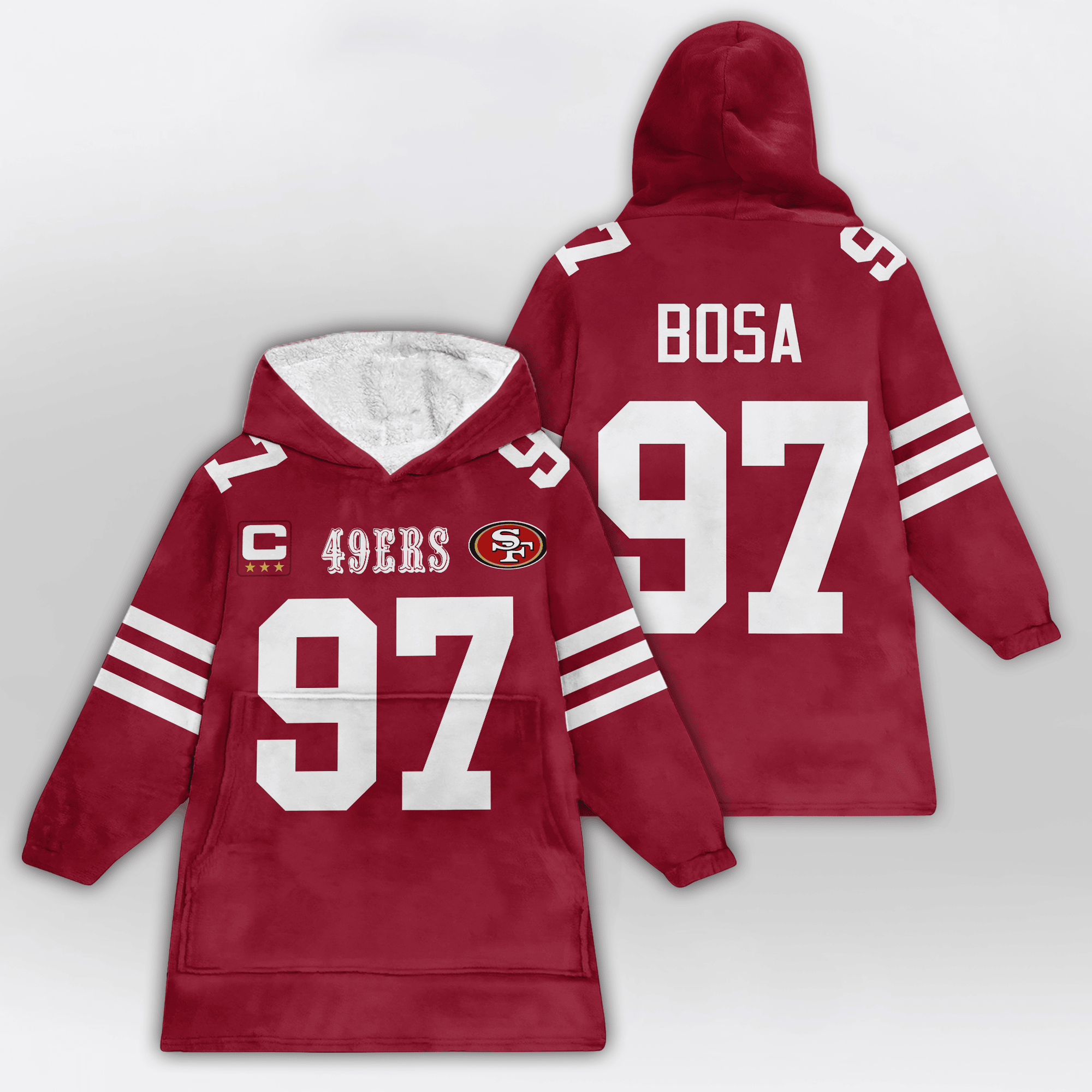Adult N.B 97 Captain San Francisco 49ers Football Unisex Blanket Hoodie
