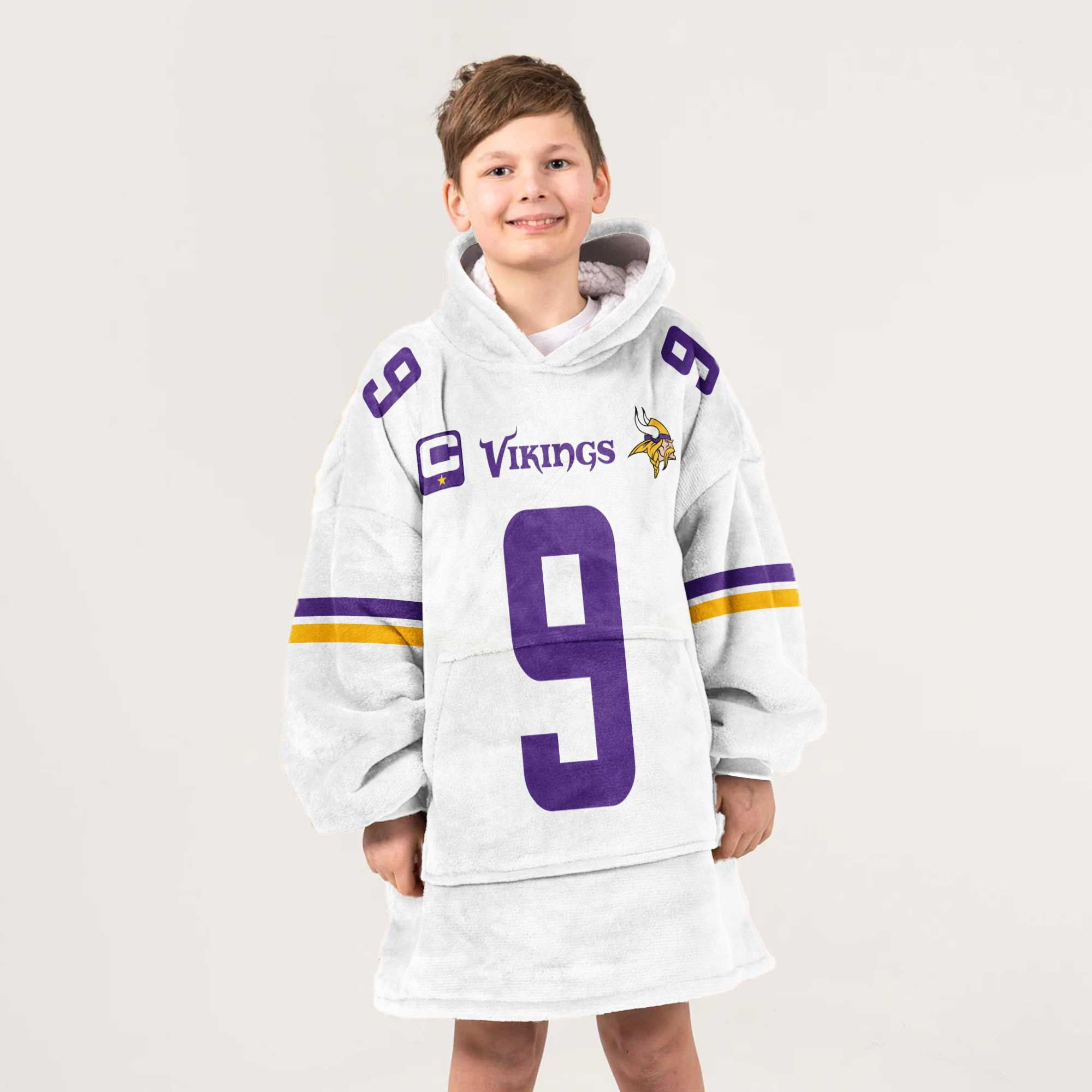 Kid 9 Minnesota Football Unisex Blanket Hoodie