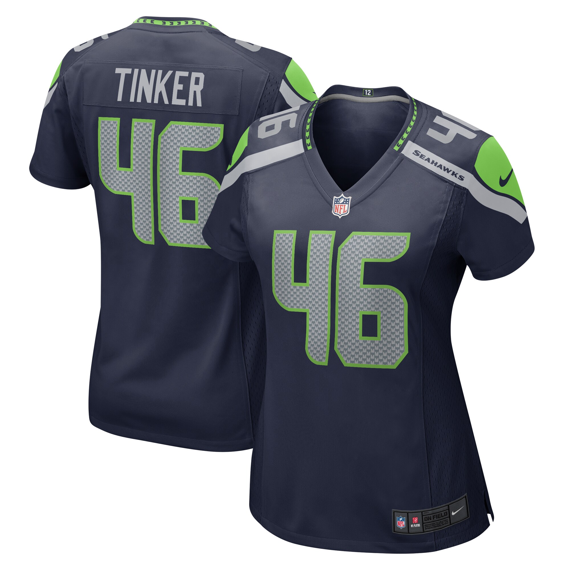 Carson Tinker Seattle Seahawks  Women's Home Game Player Jersey - College Navy