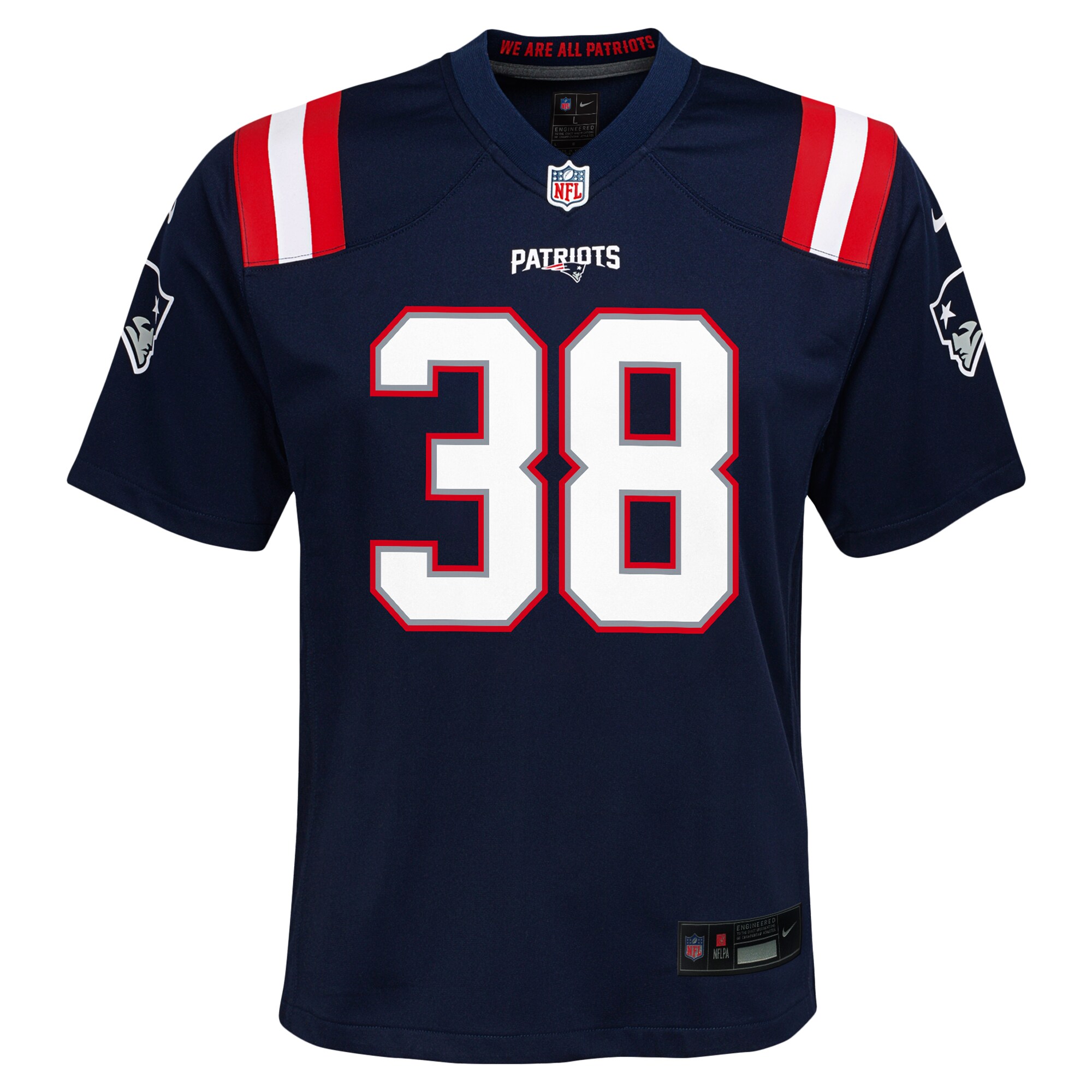 Rhamondre Stevenson New England Patriots Youth Team Player Game Jersey - Navy