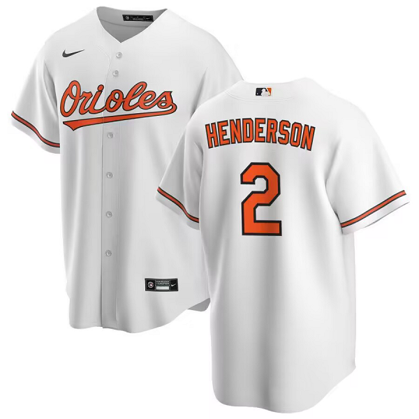 Men's Baltimore Orioles #2 Gunnar Henderson  White Official MLB Player Cool Base Jersey