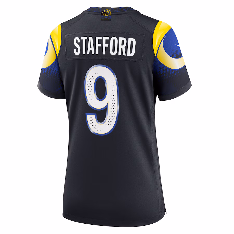 Matthew Stafford #9 Los Angeles Rams Women's 2025 Rivalries Collection Game Jersey - Midnight Blue