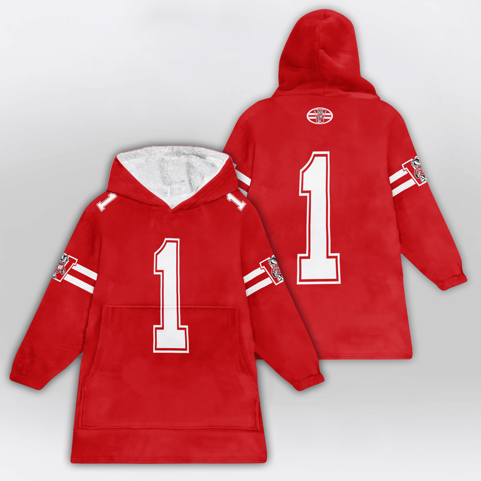 Kid #1 Wisconsin Football Unisex Blanket Hoodie