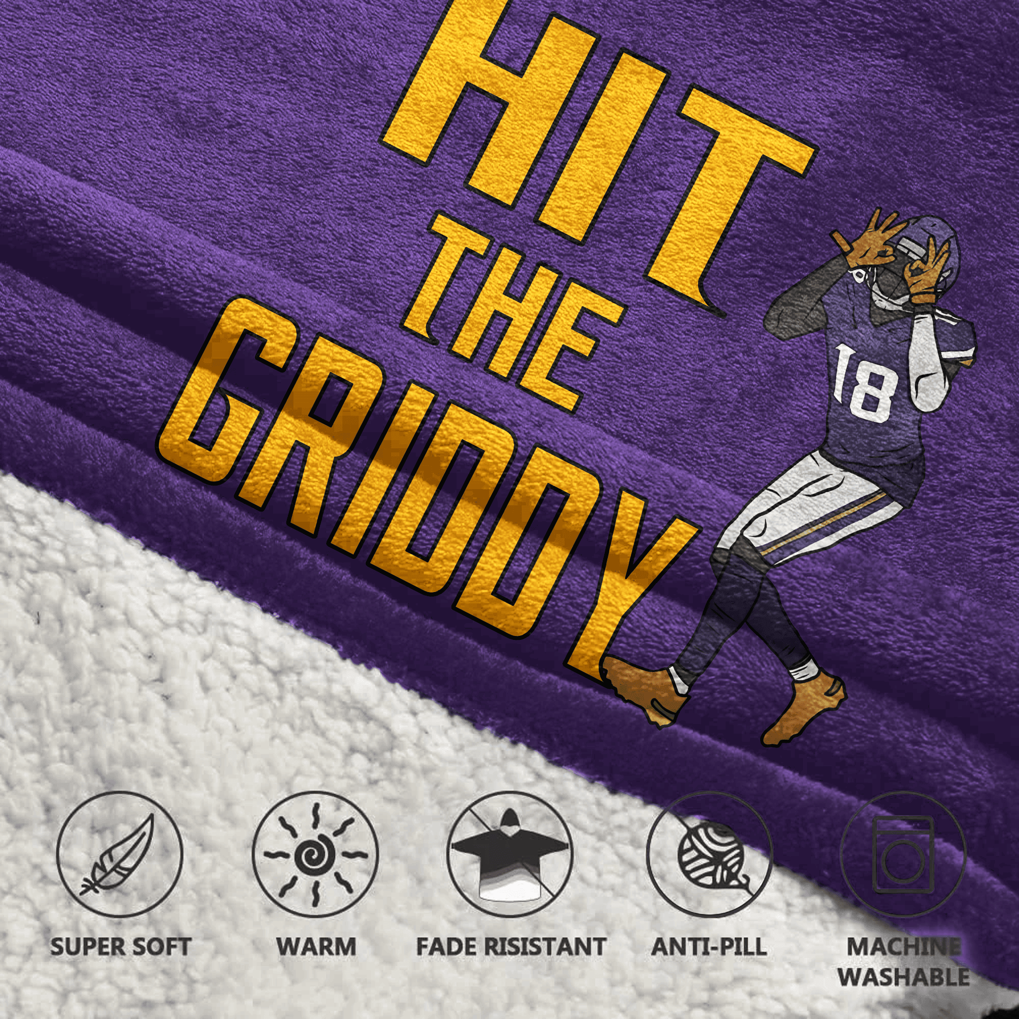 Adult 18 Minnesota Football Unisex Blanket Hoodie
