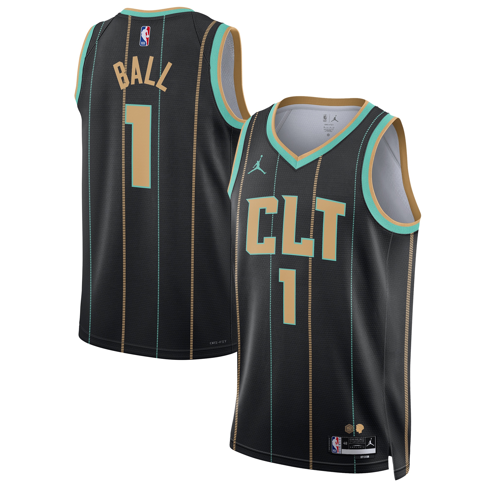 LaMelo Ball Charlotte Hornets  Brand Unisex 2022/23 Swingman Jersey - City Edition - Black