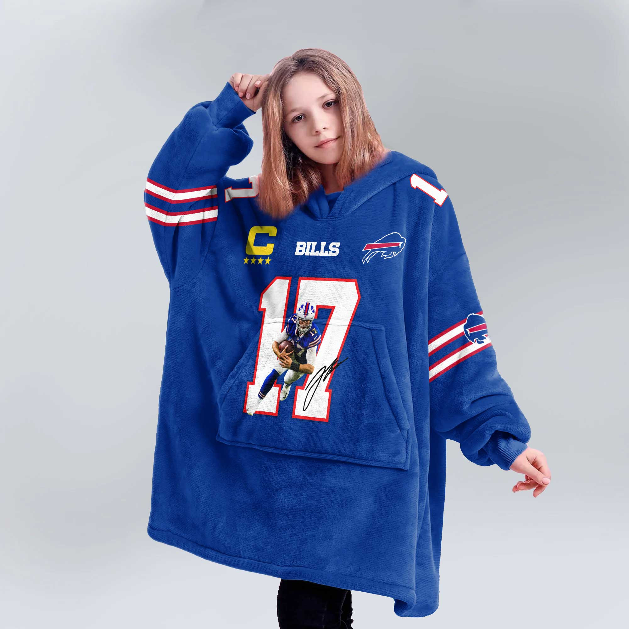 Captain J.A 17 Buffalo Football Unisex Blanket Hoodie