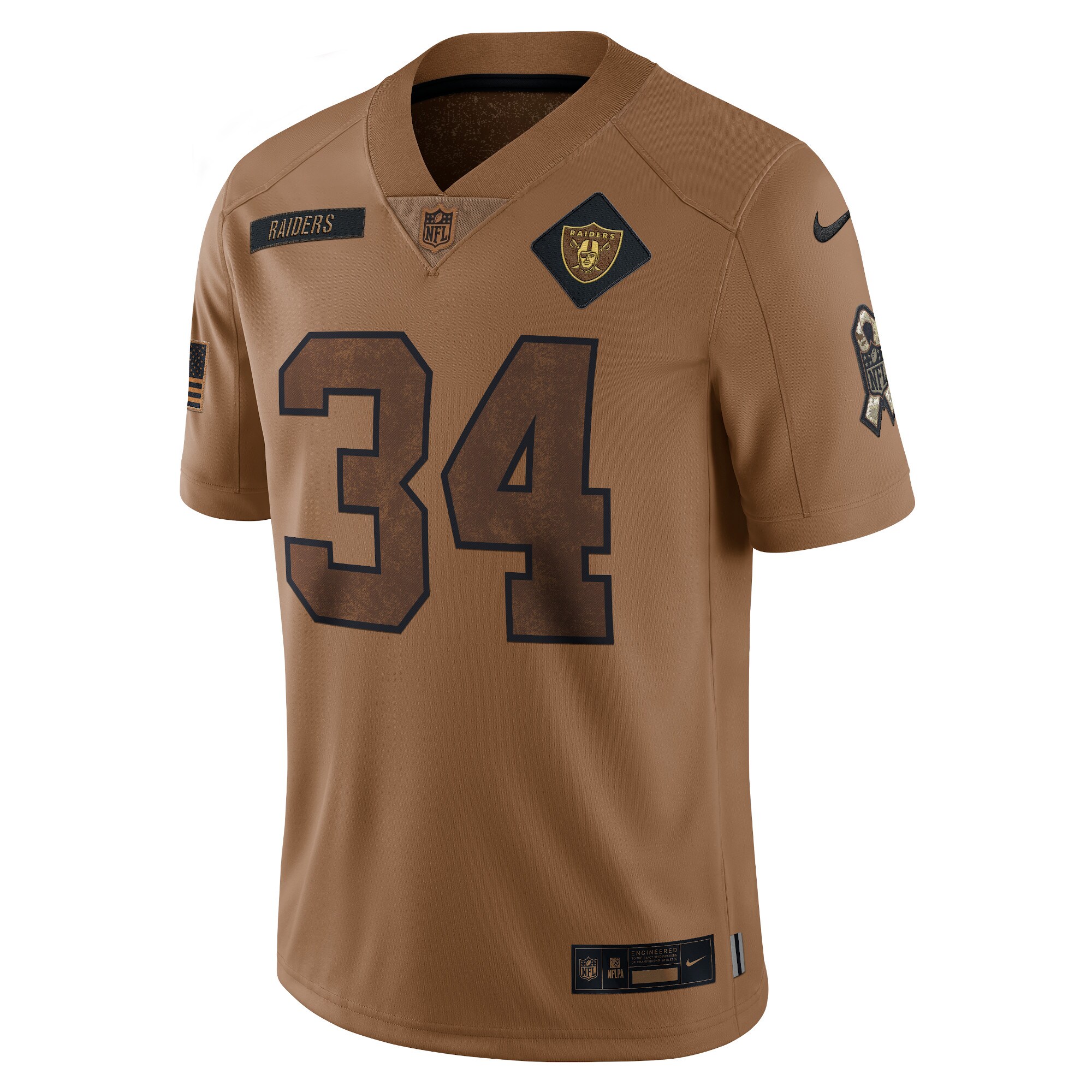 Bo Jackson Las Vegas Raiders  2023 Salute To Service Retired Player Limited Jersey - Brown