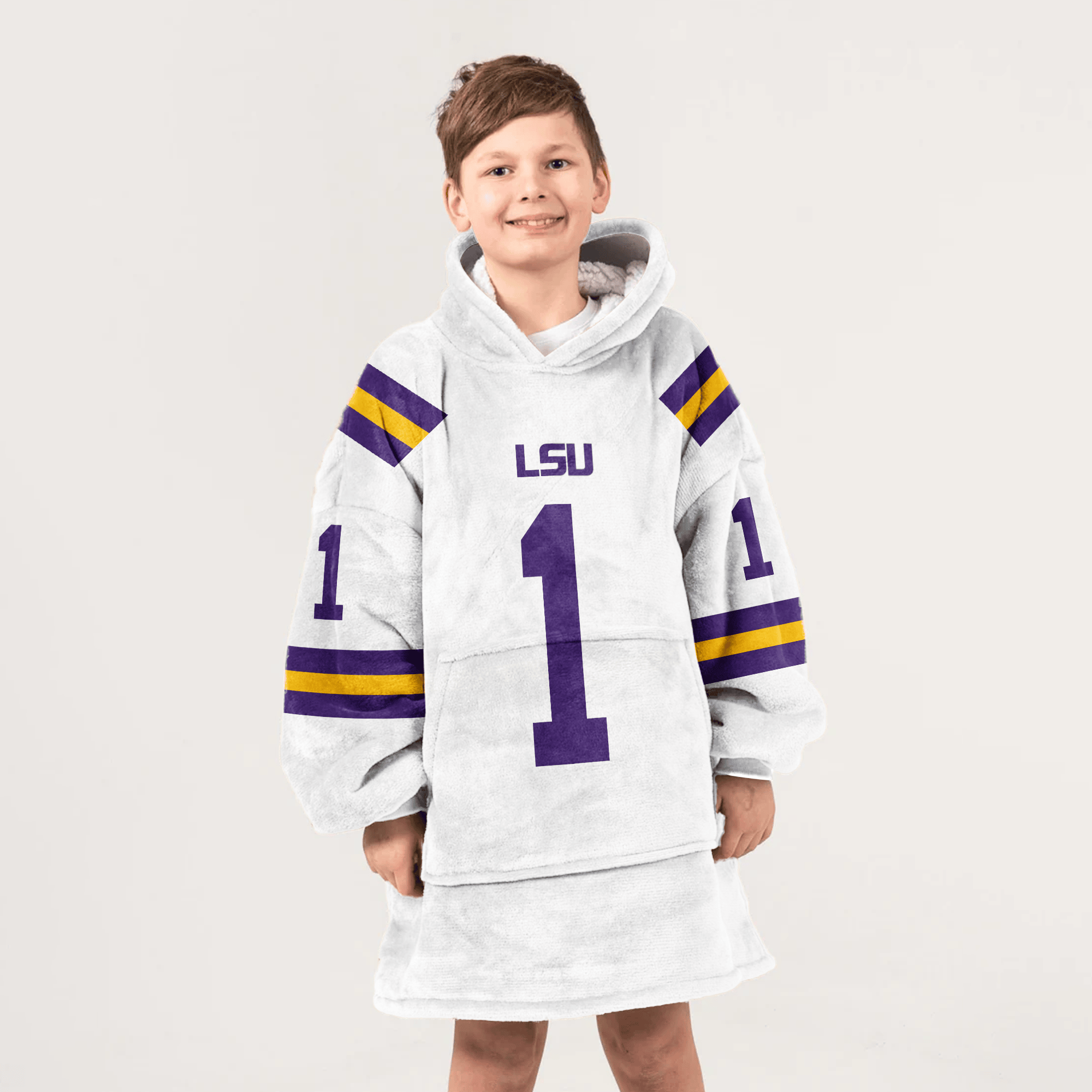 Kid #1 LSU Football Unisex Blanket Hoodie