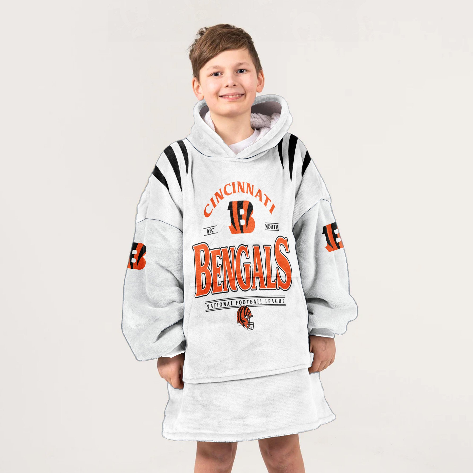 Adult 9 Cincinnati Football Unisex Blanket Hoodie