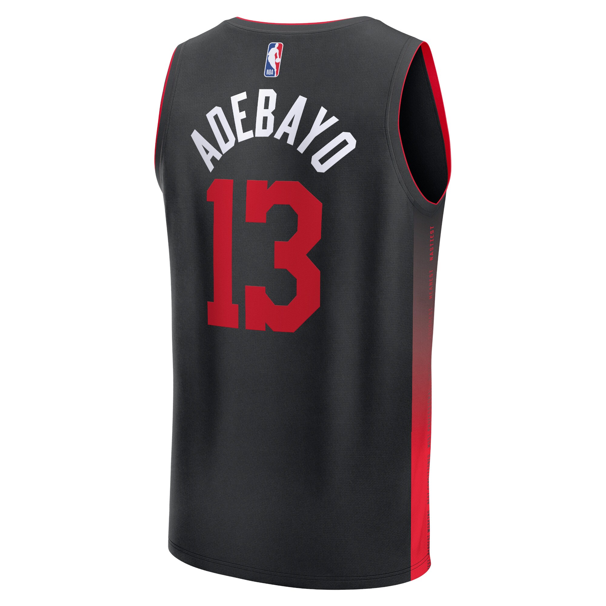 Unisex Miami Heat Bam Adebayo  Black 2023/24 Fast Break Jersey - City Edition