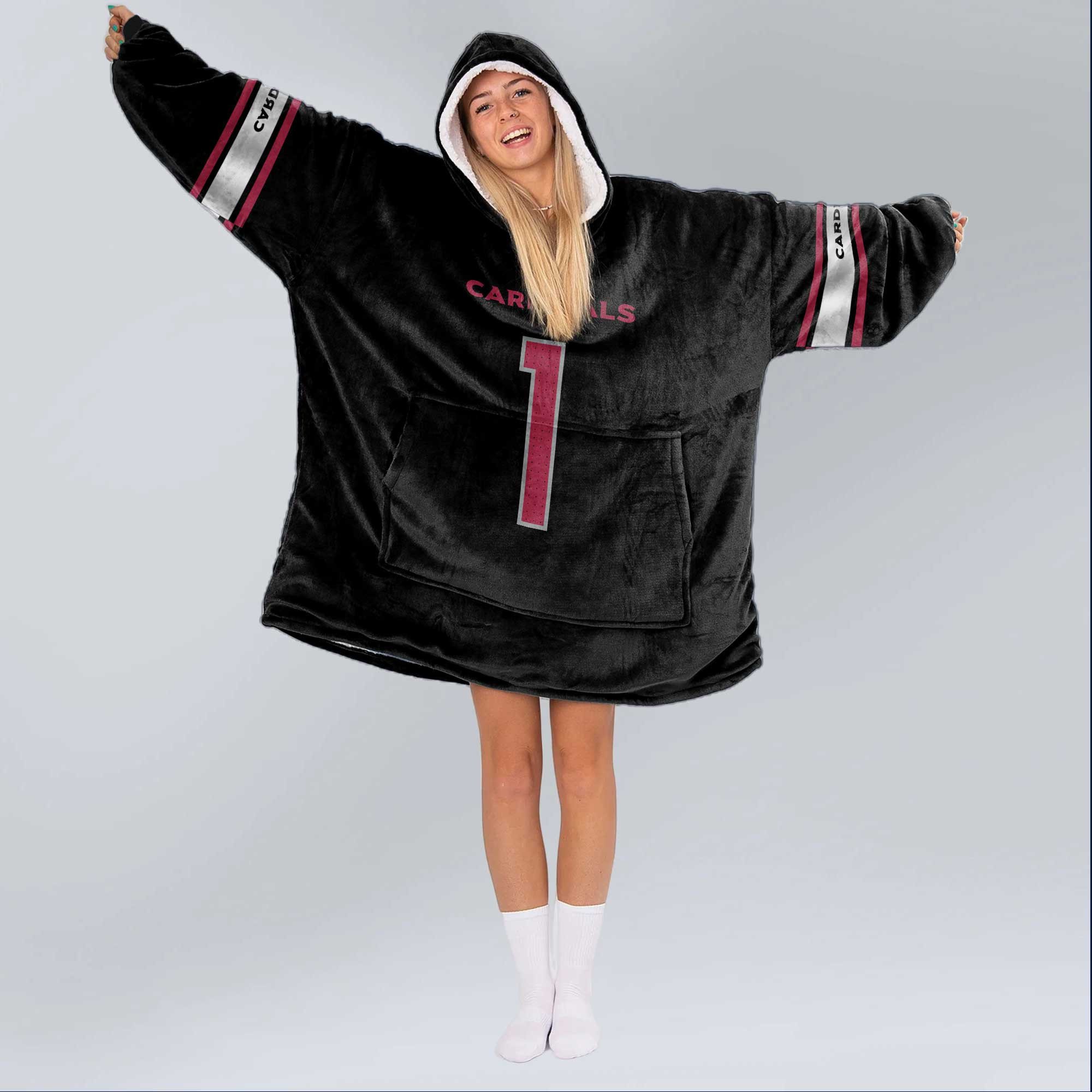 Adult 1 Arizona Cardinals Football Unisex Blanket Hoodie