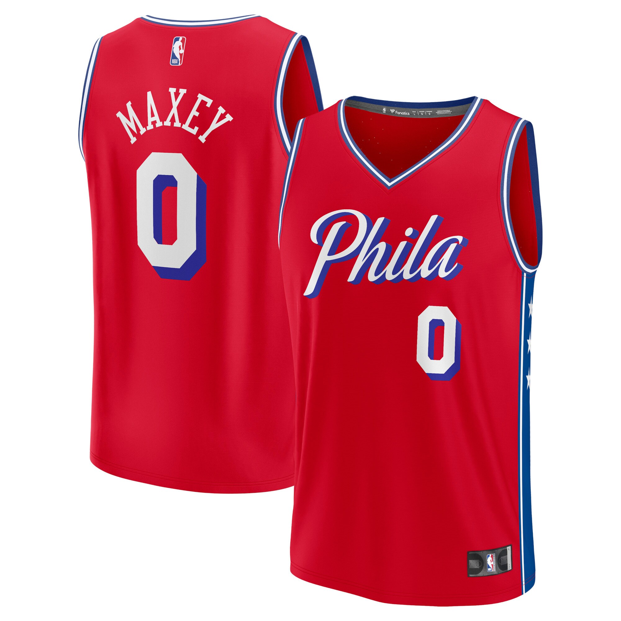 Tyrese Maxey Philadelphia 76ers  Fast Break Replica Player Jersey - Statement Edition - Red