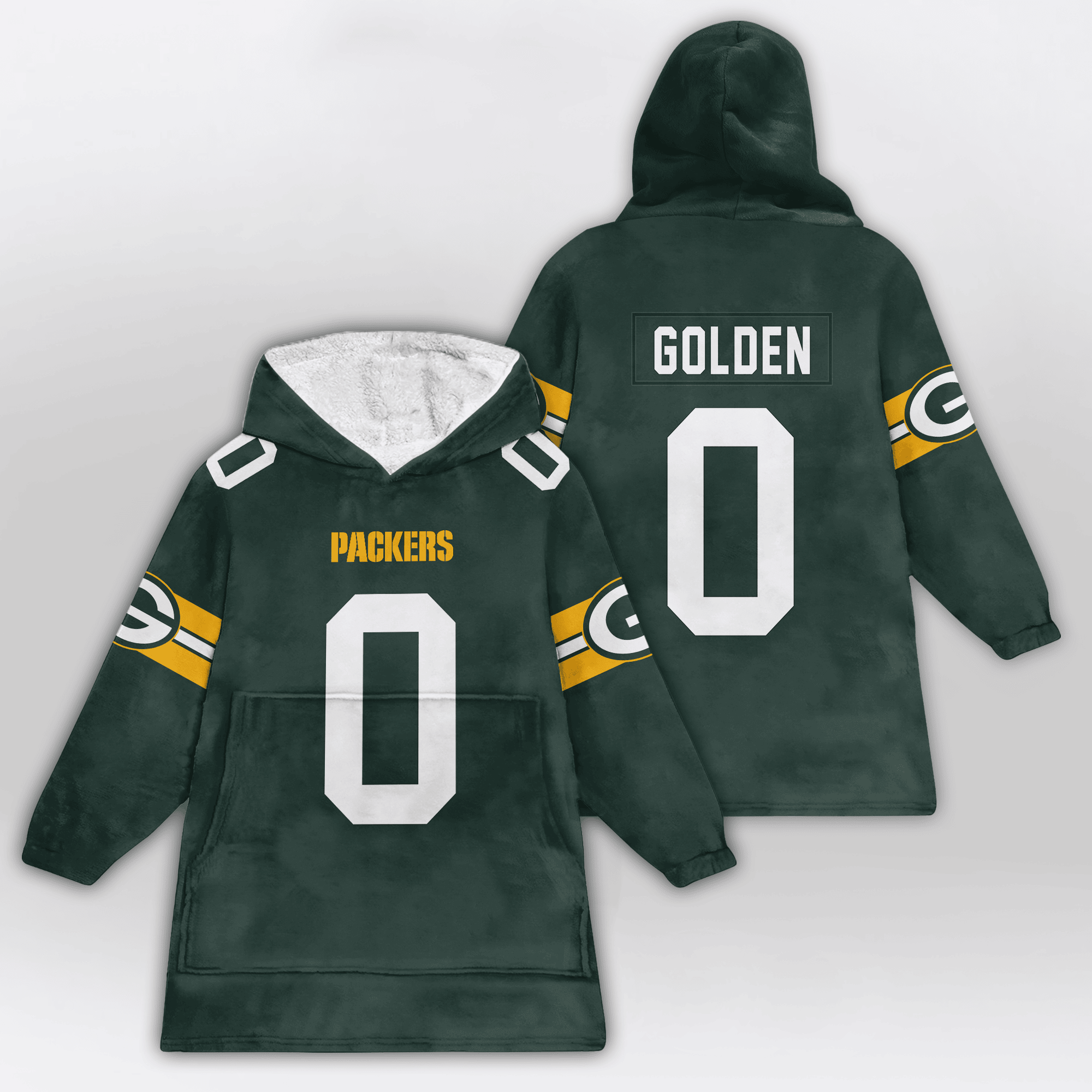 Kid 0 Green Bay Football Unisex Blanket Hoodie